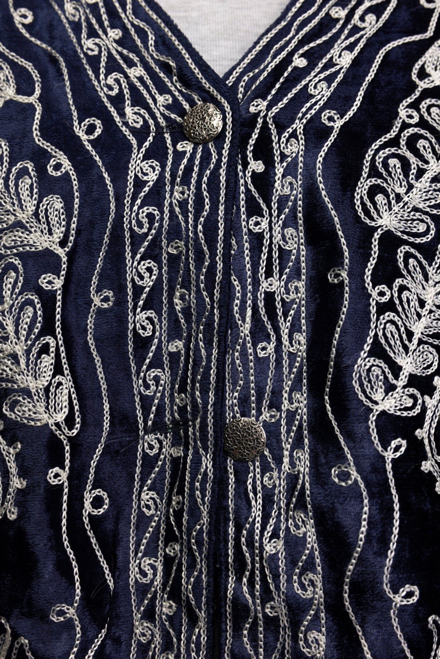 90's Whimsigoth Velvet Embroidered Waistcoat S/M