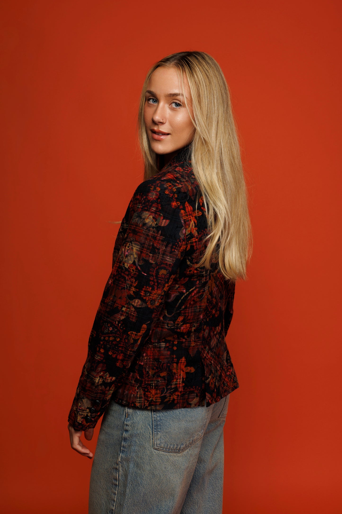 90's Autumnal Patchwork Blazer M