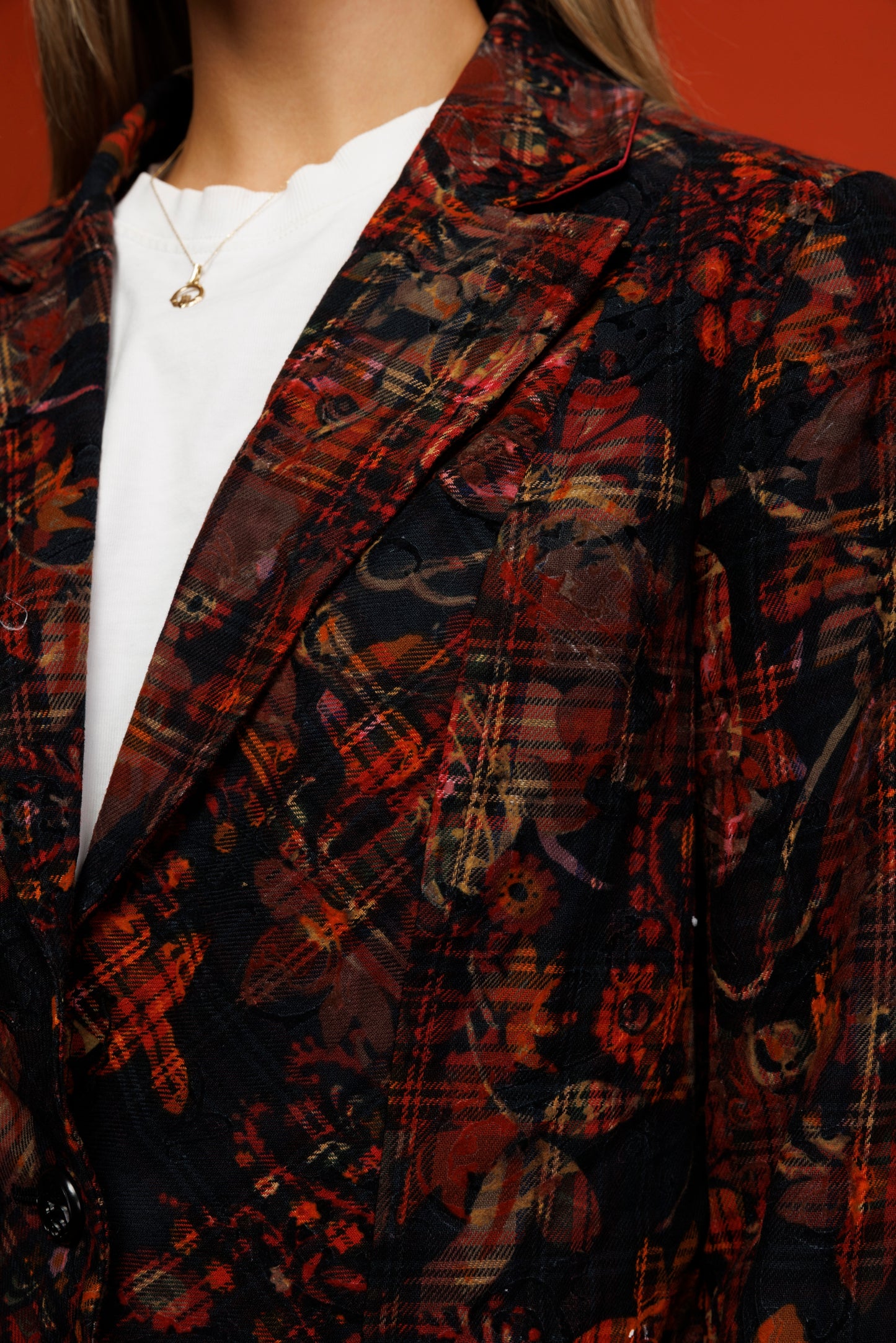 90's Autumnal Patchwork Blazer M