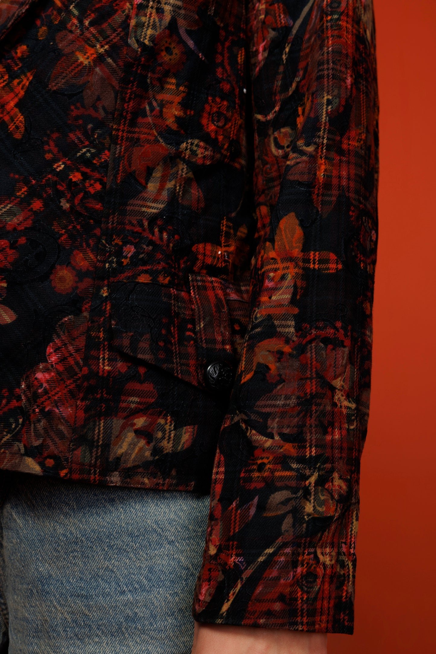 90's Autumnal Patchwork Blazer M