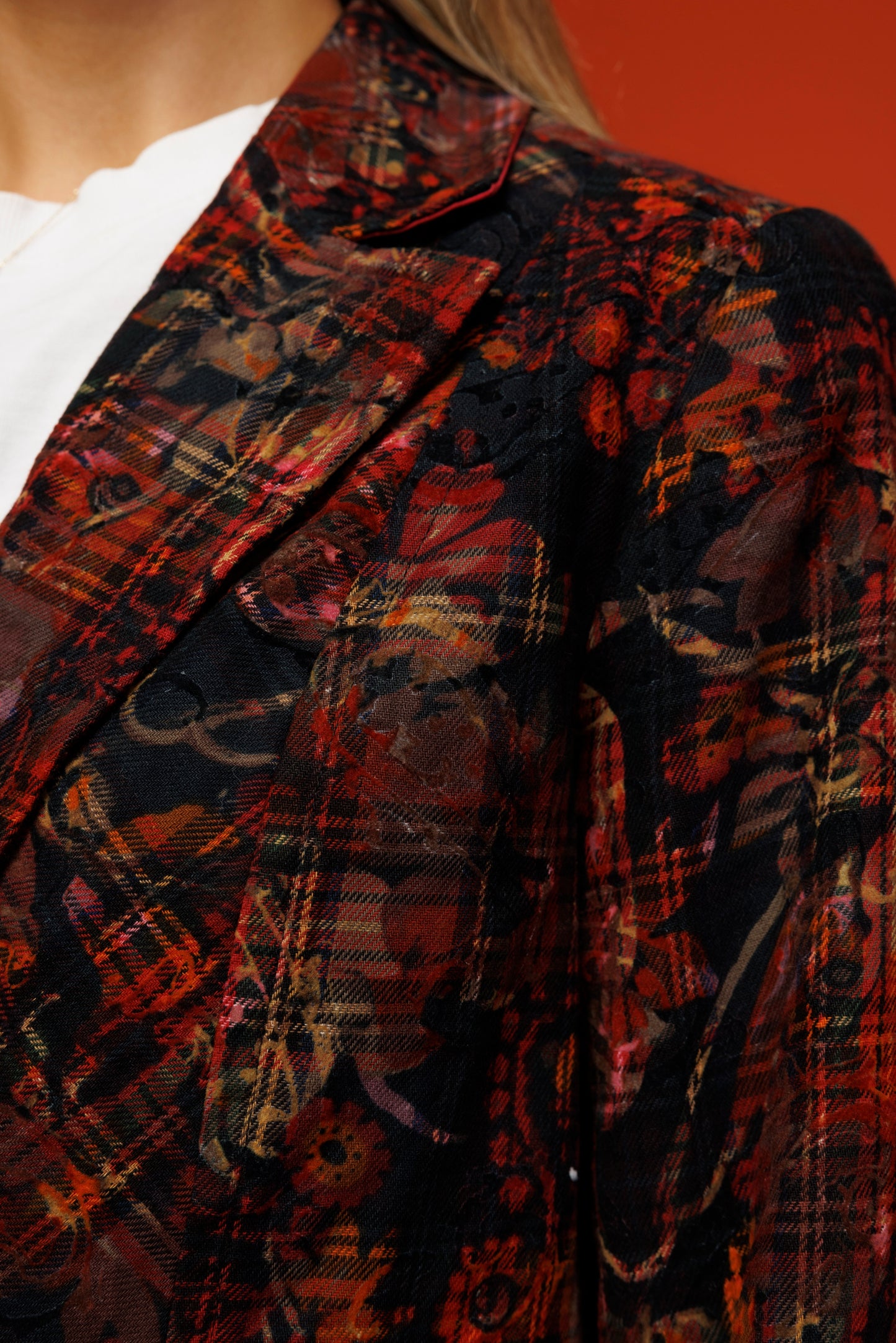 90's Autumnal Patchwork Blazer M