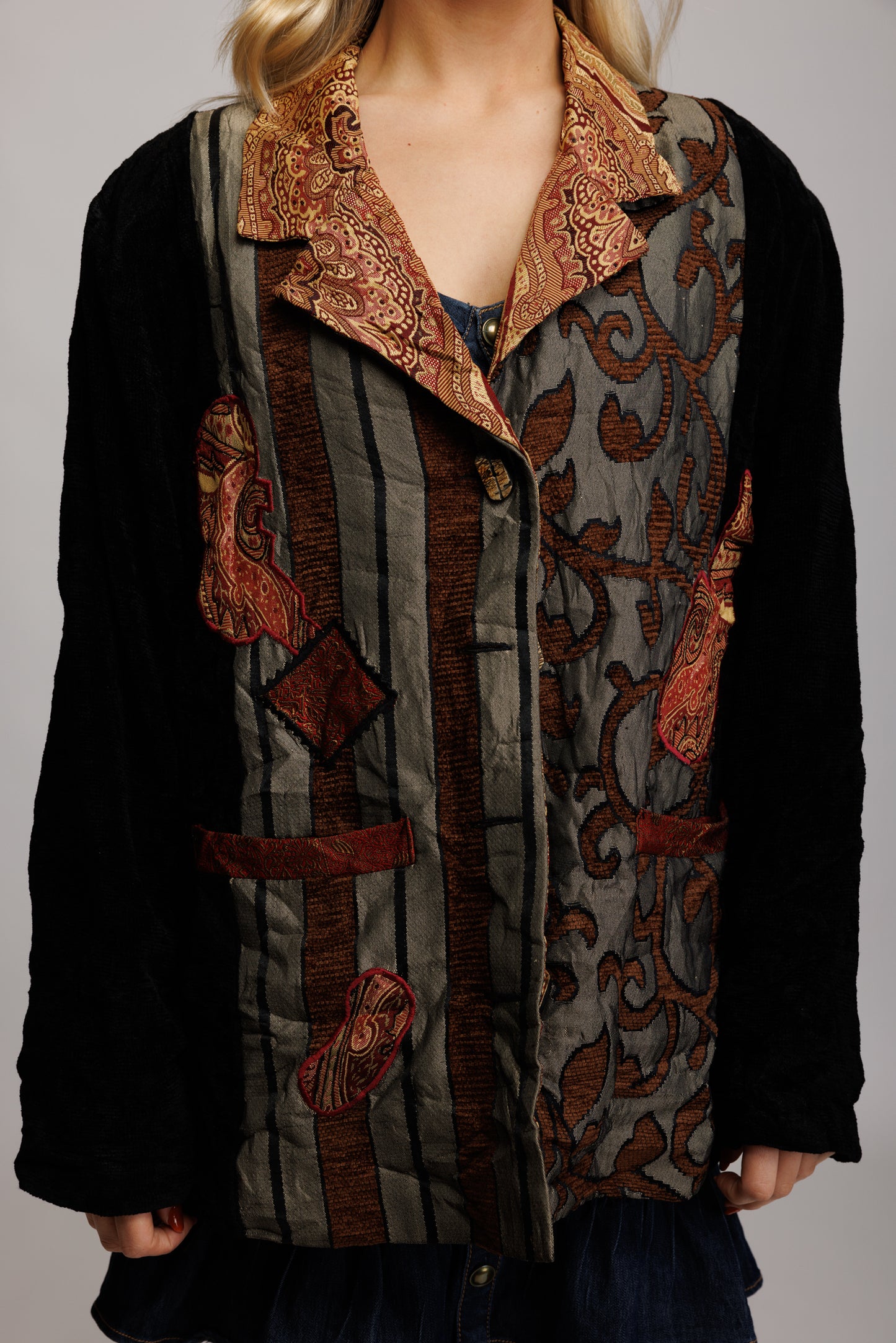 1970's Embroidered Witchy Blazer L