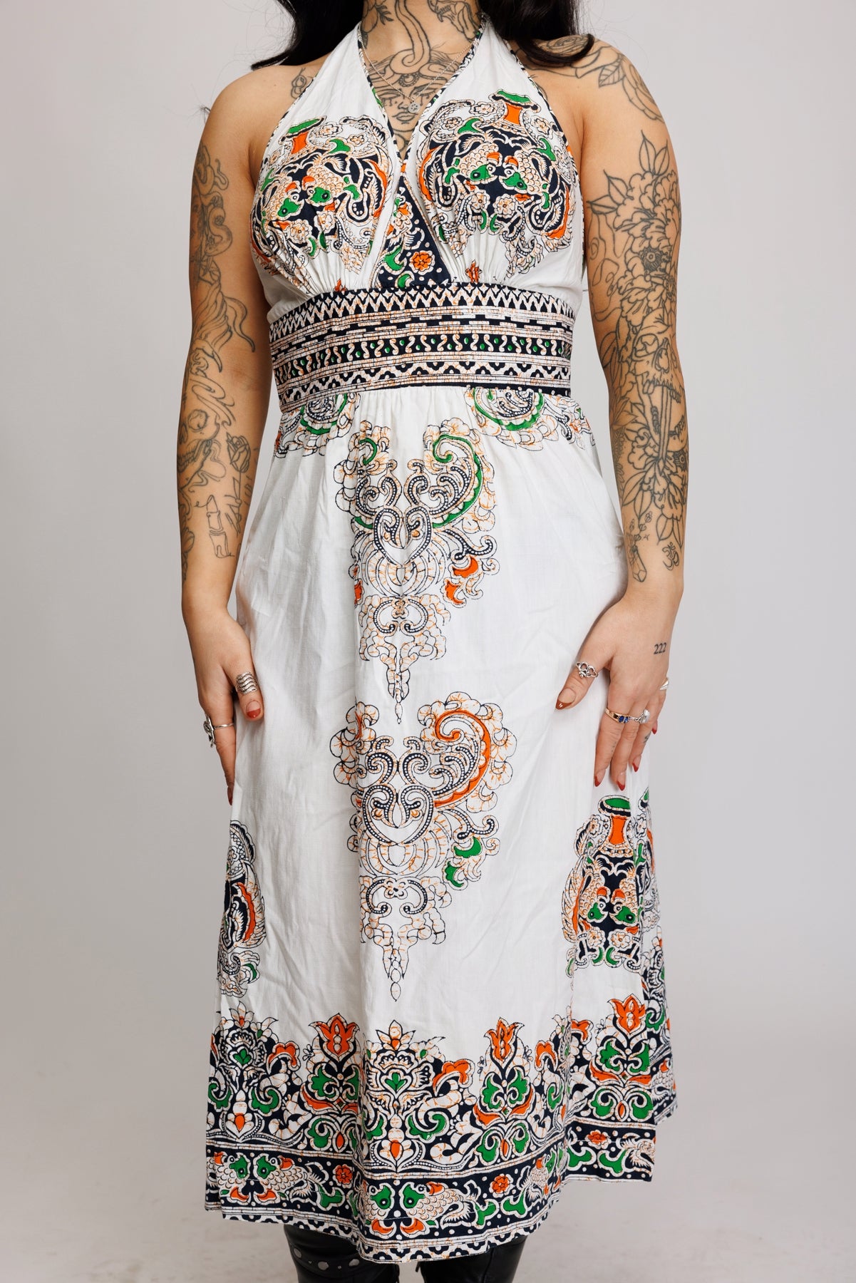 90's Haltar Paisley Dress S