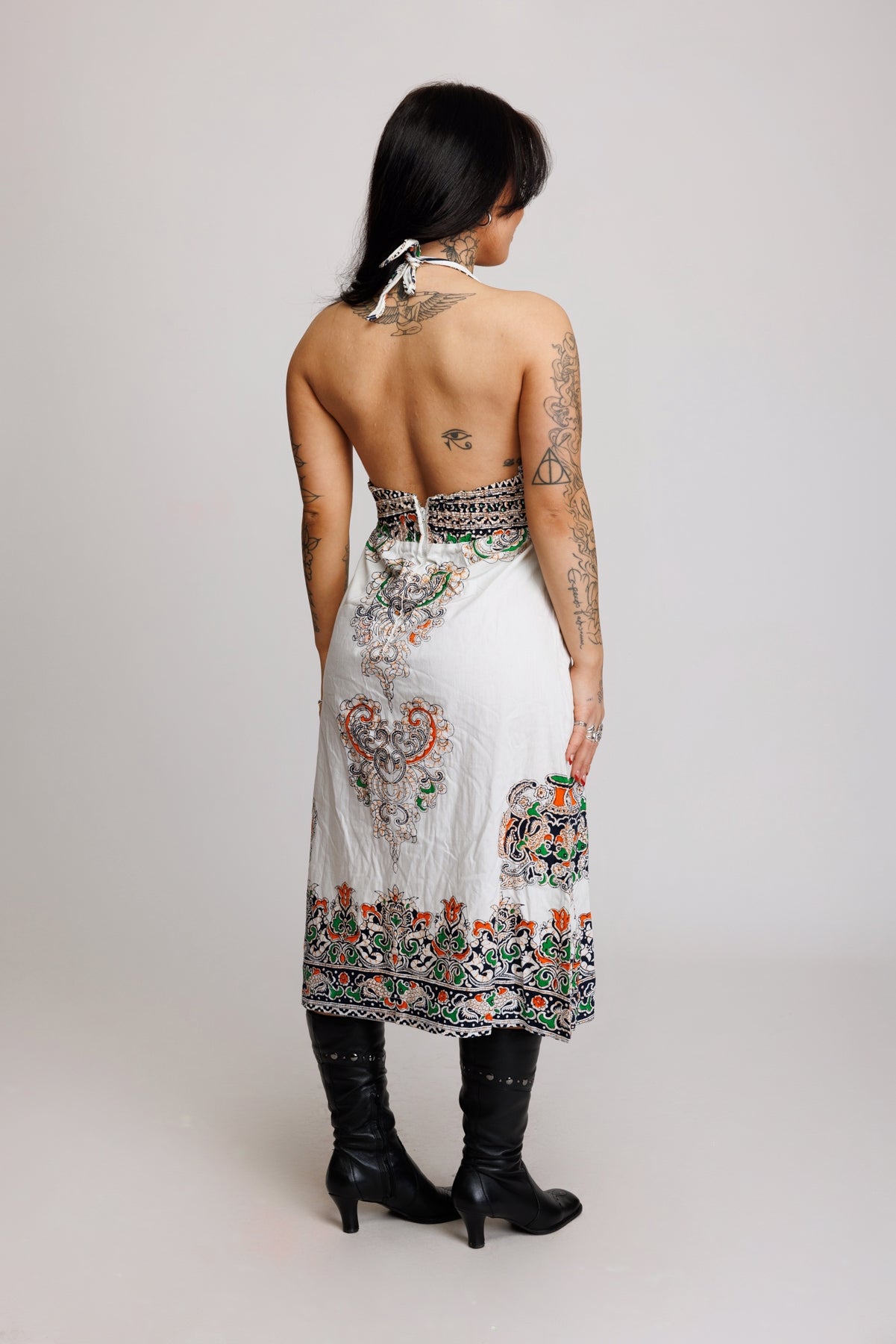90's Haltar Paisley Dress S