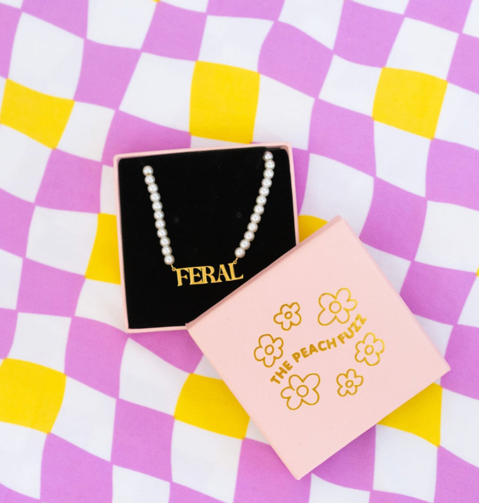 The Peach Fuzz FERAL Pearl Necklace