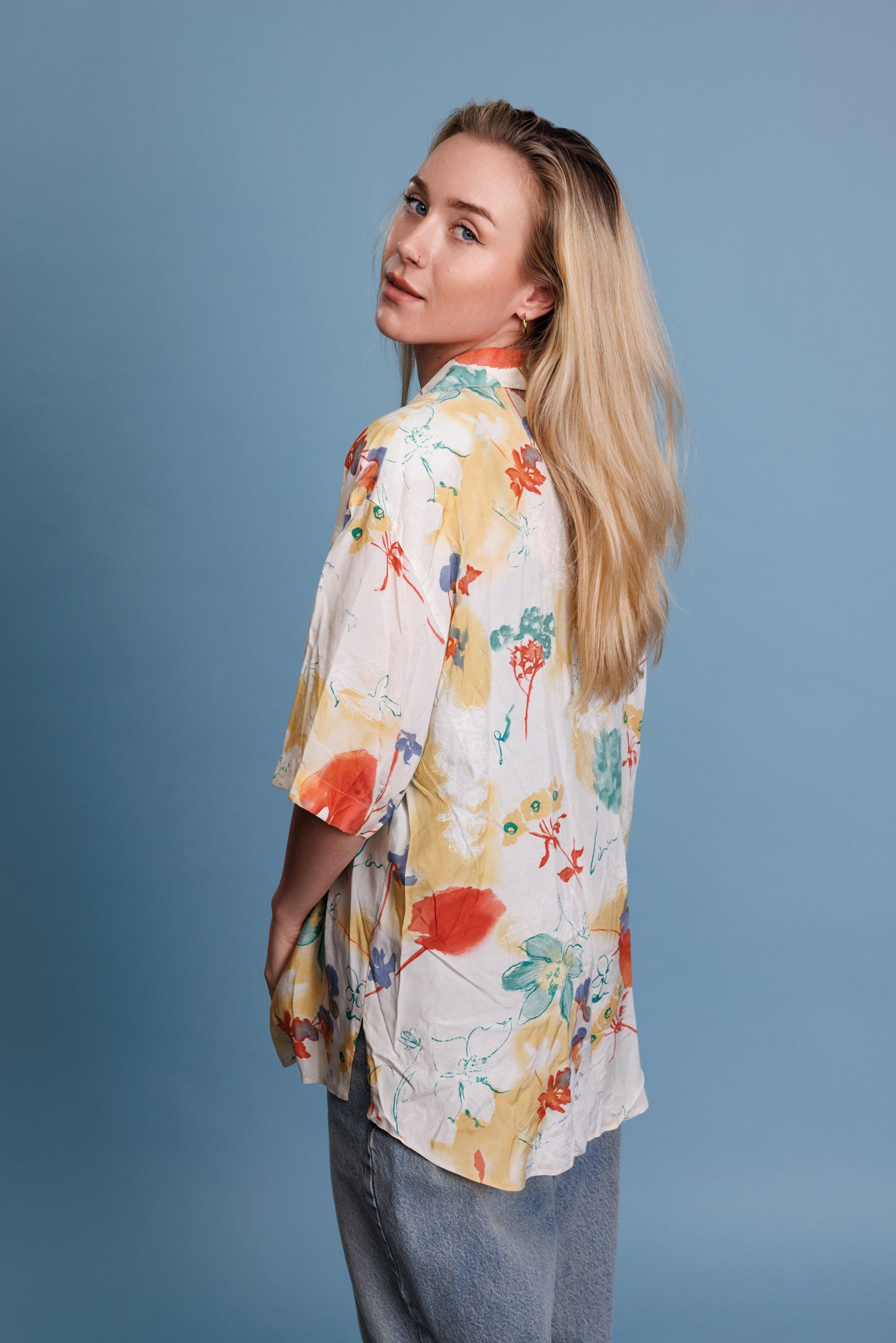 80’s Sheer Floral Shirt L/XL