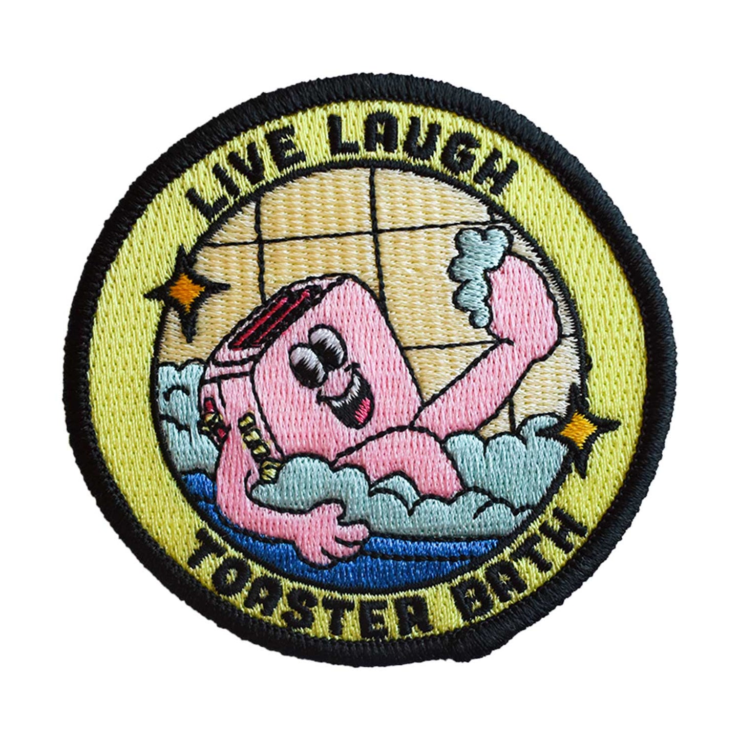 Live, Laugh, Toaster Bath Embroidered Patch