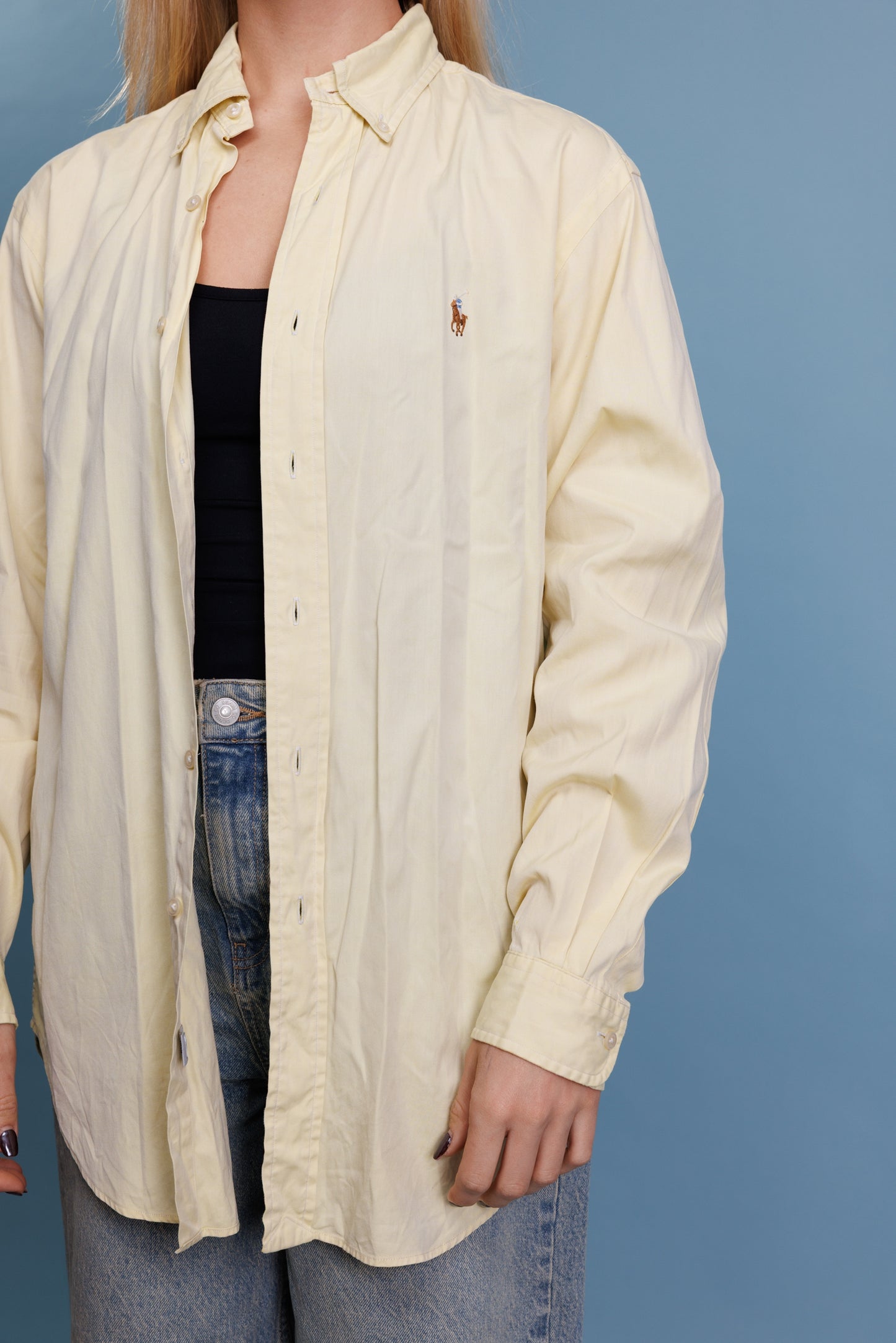 90’s Butter Yellow Ralph Lauren Cotton Shirt L