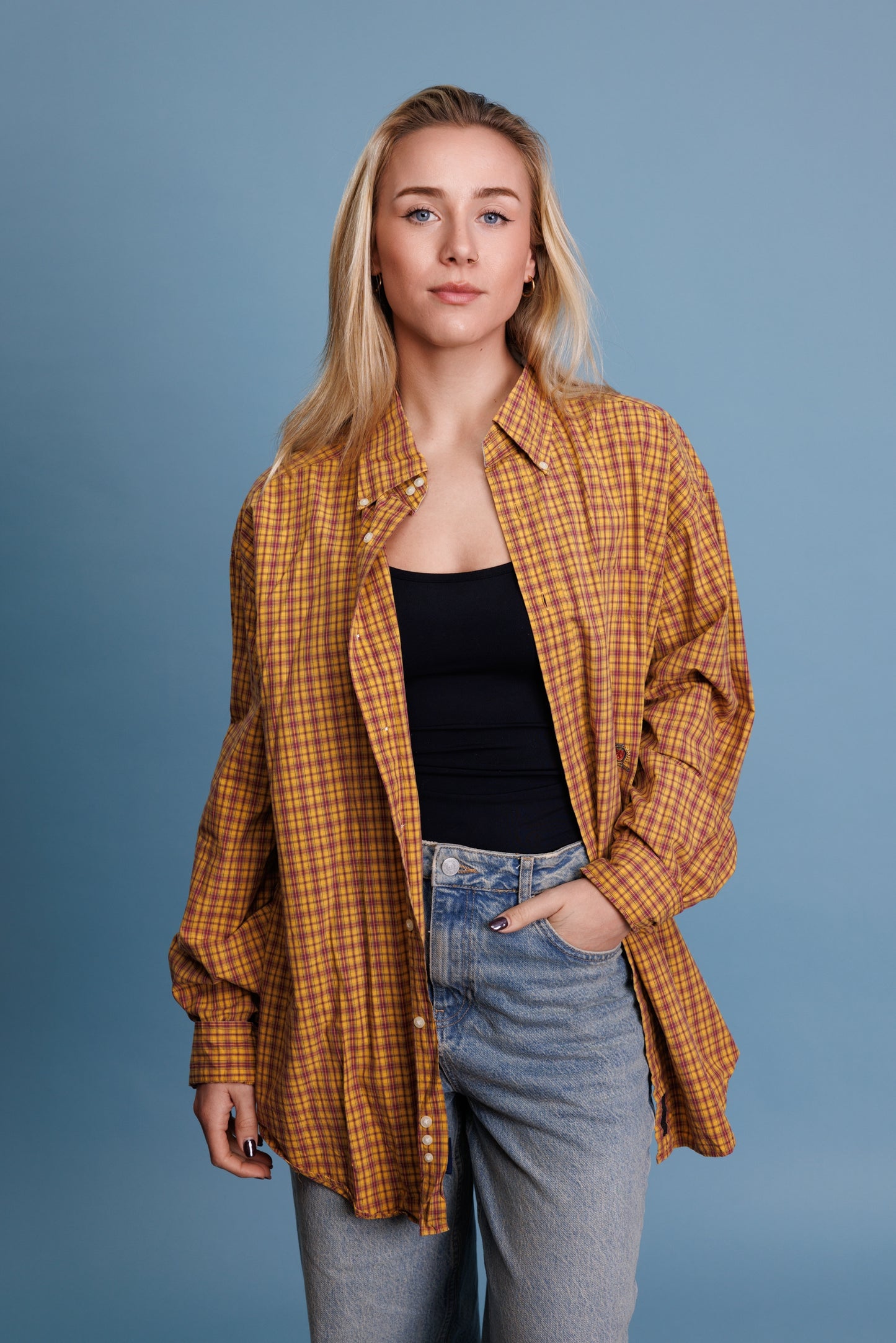 90’s autumnal Check Ralph Lauren Cotton Shirt L/XL
