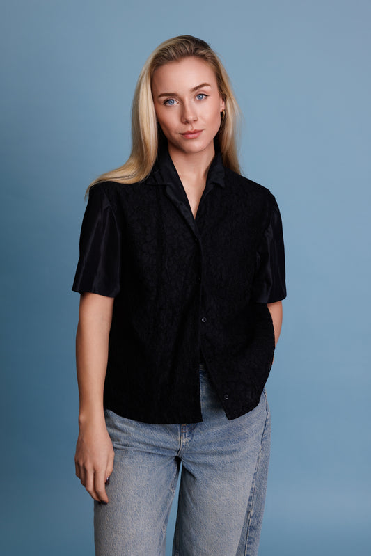 80’s Lacy Bowling Shirt M