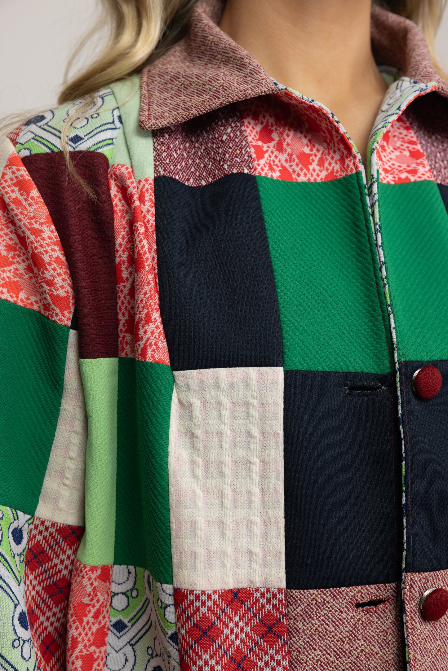 1970's Handmade Patchwork Jacket M