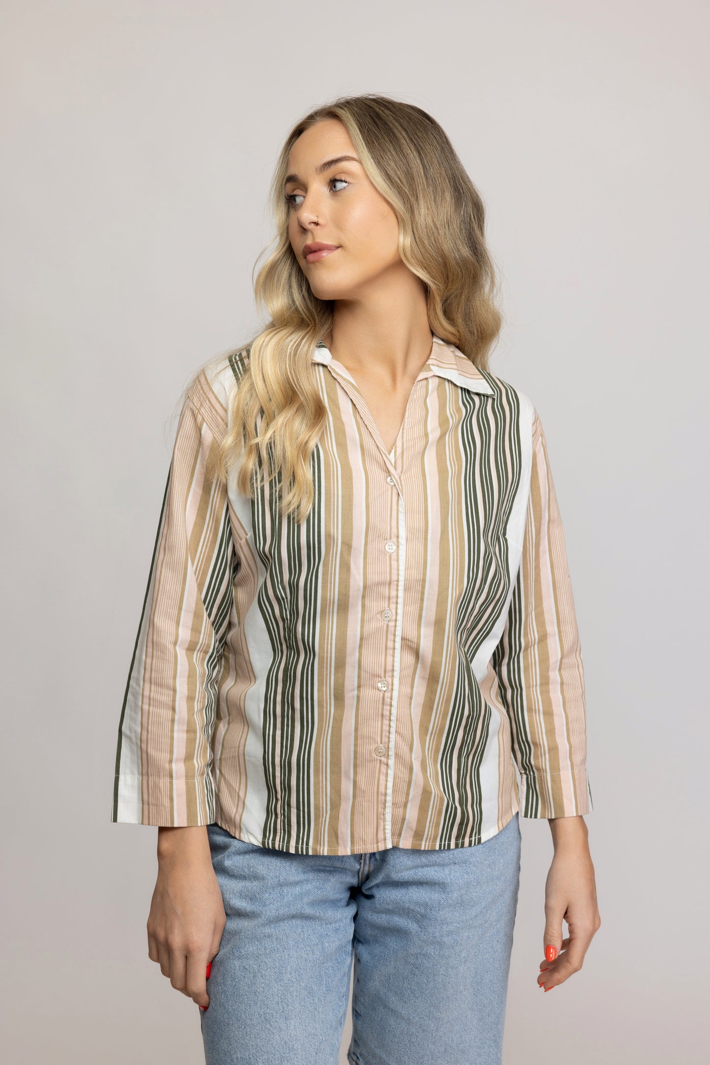 70's Striped Shirt S/M