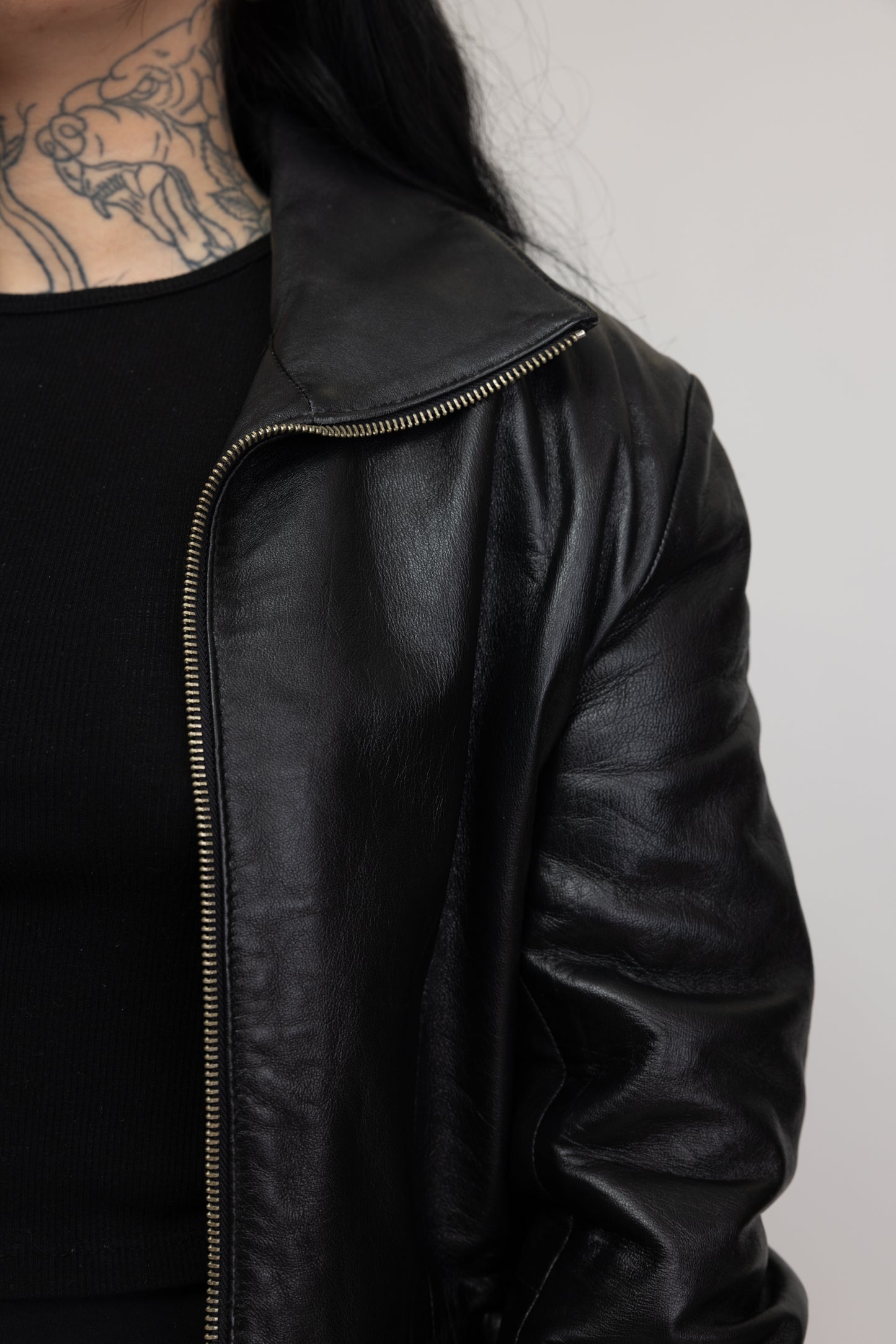 70's Long Leather Jacket XS/S