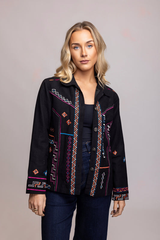 90's Embroidered Chore Jacket S