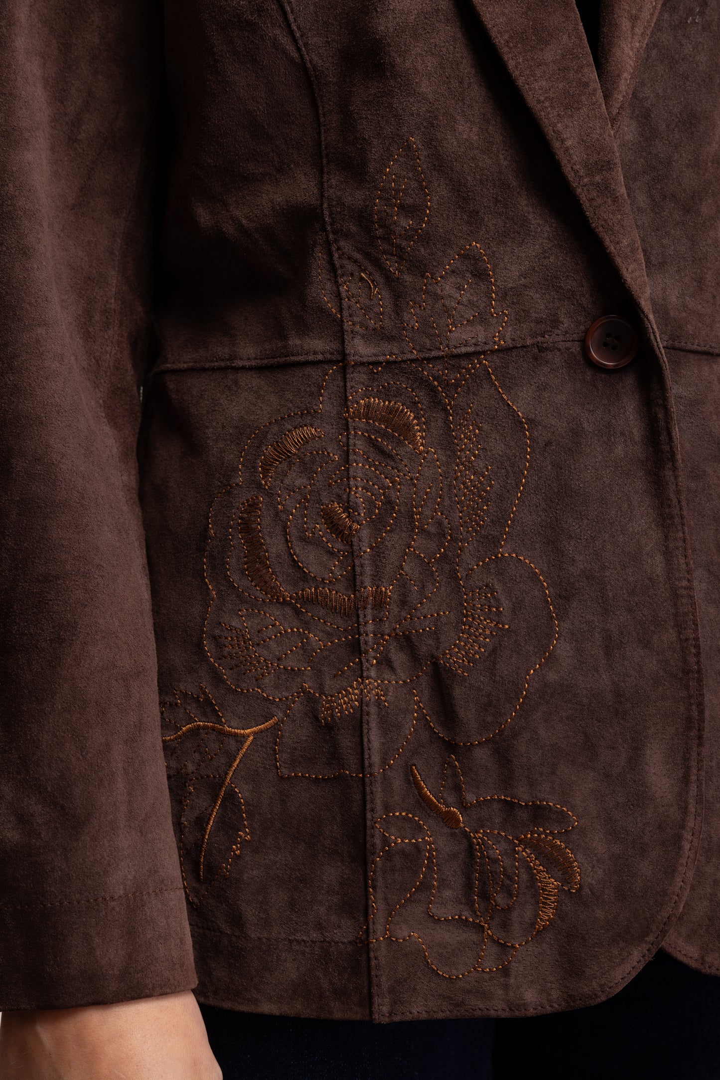 70's Suede Embroidered Jacket S/M