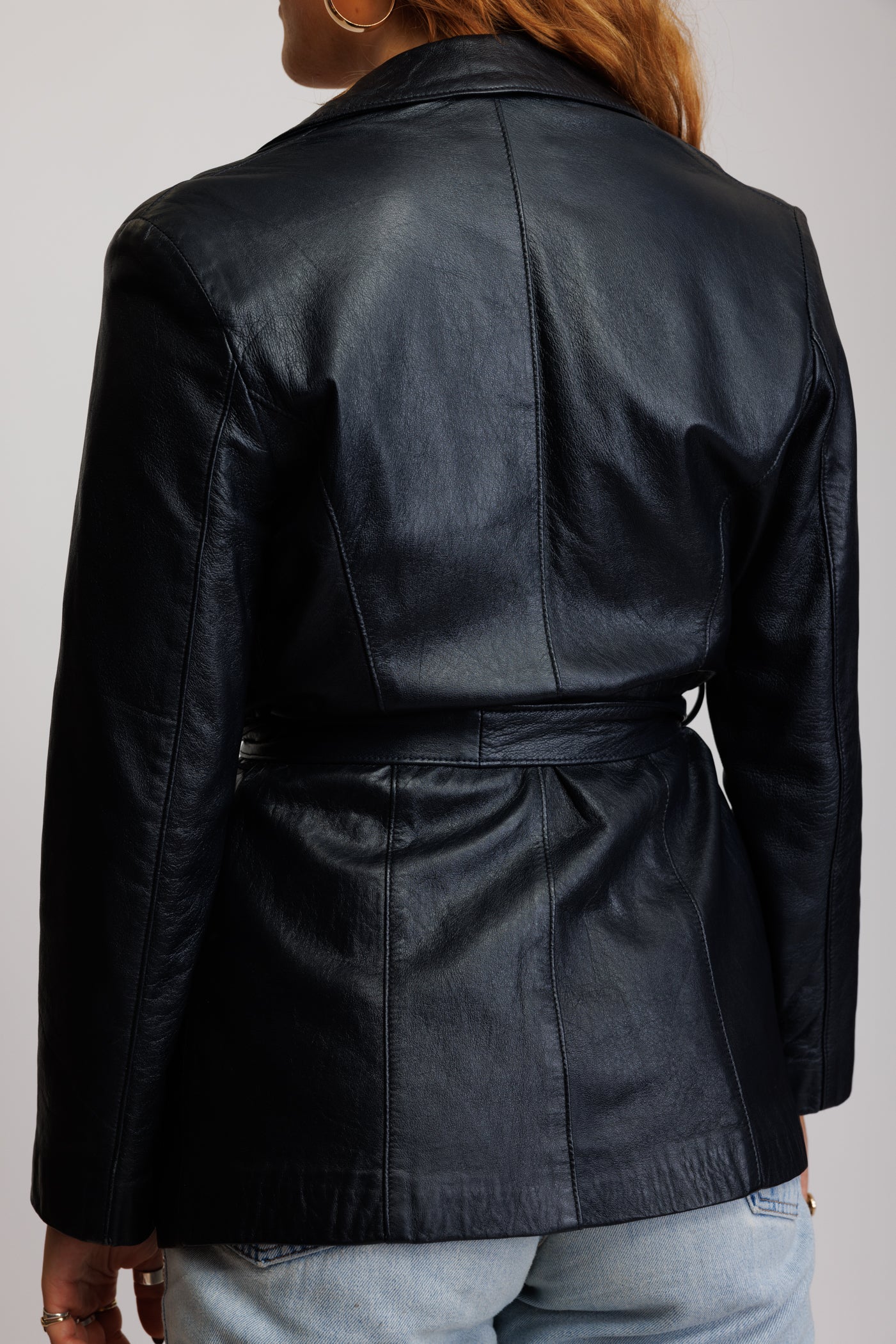 1970's Navy Leather Jacket S/M