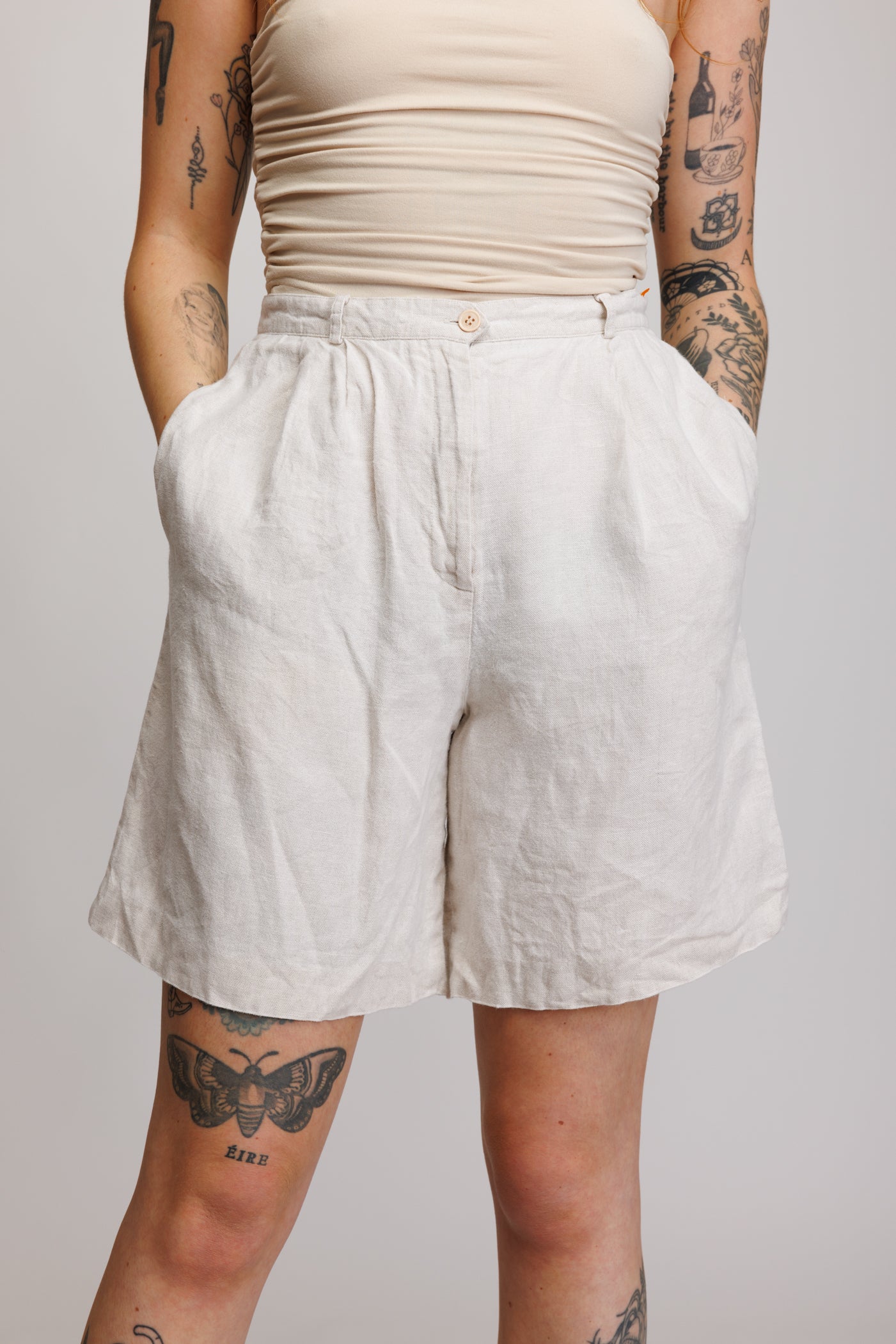 90's Linen Bermuda Shorts S/M