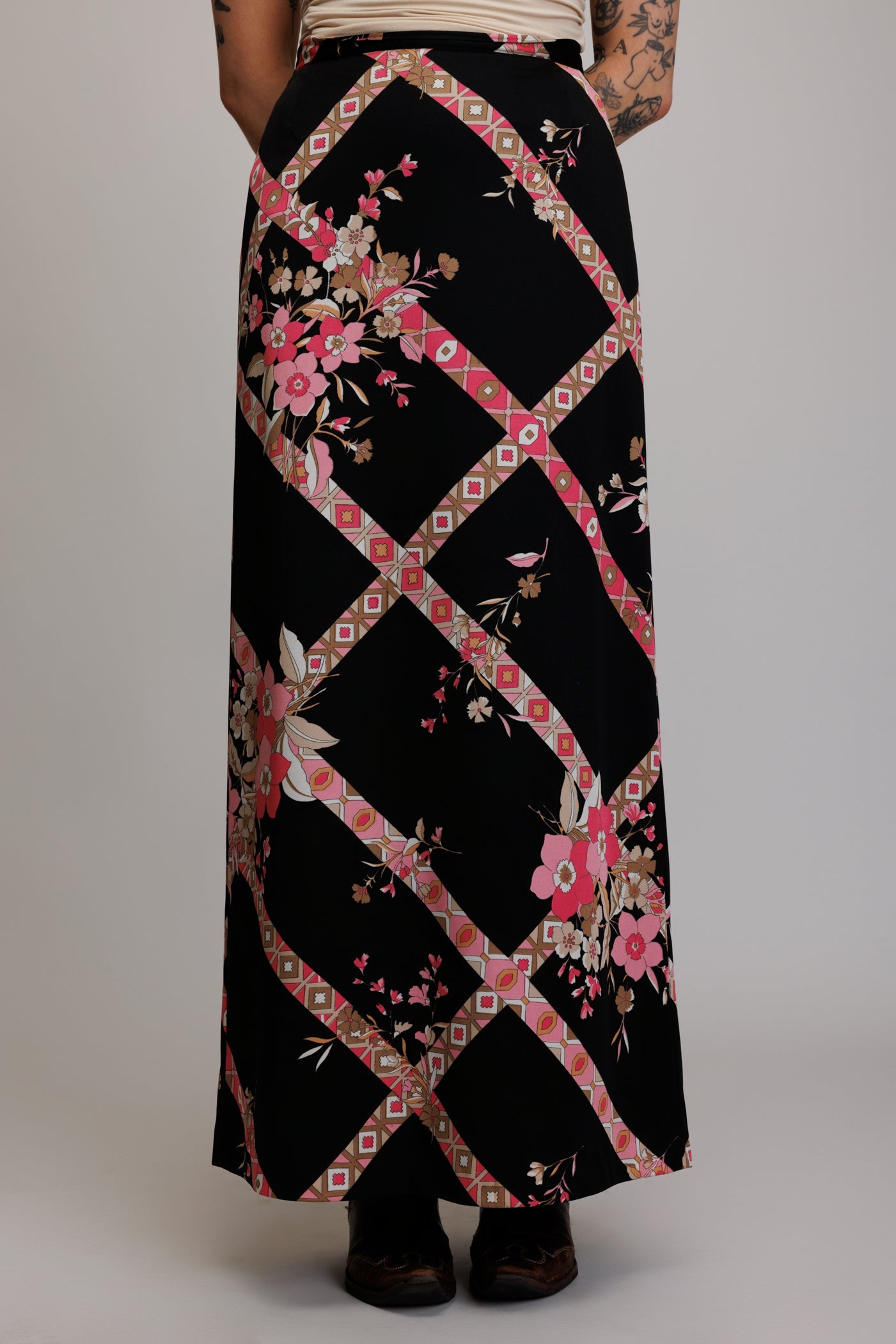 70's Floral Patterened Maxi S