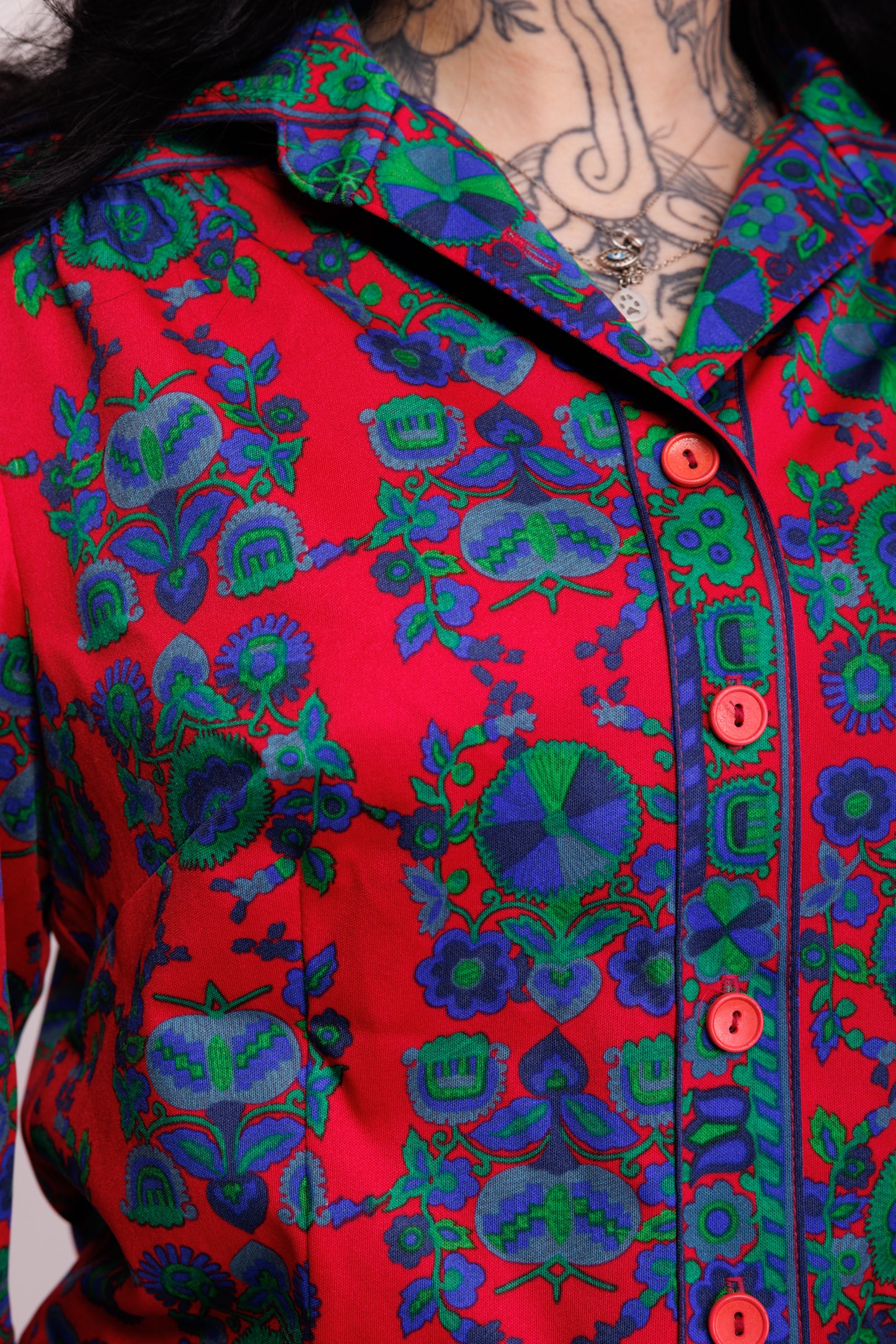 70's Patterned Shirt S/M