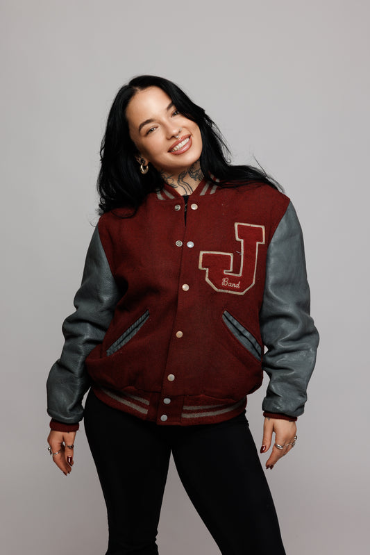 80's J Band Letterman Baseball Jacket M/L