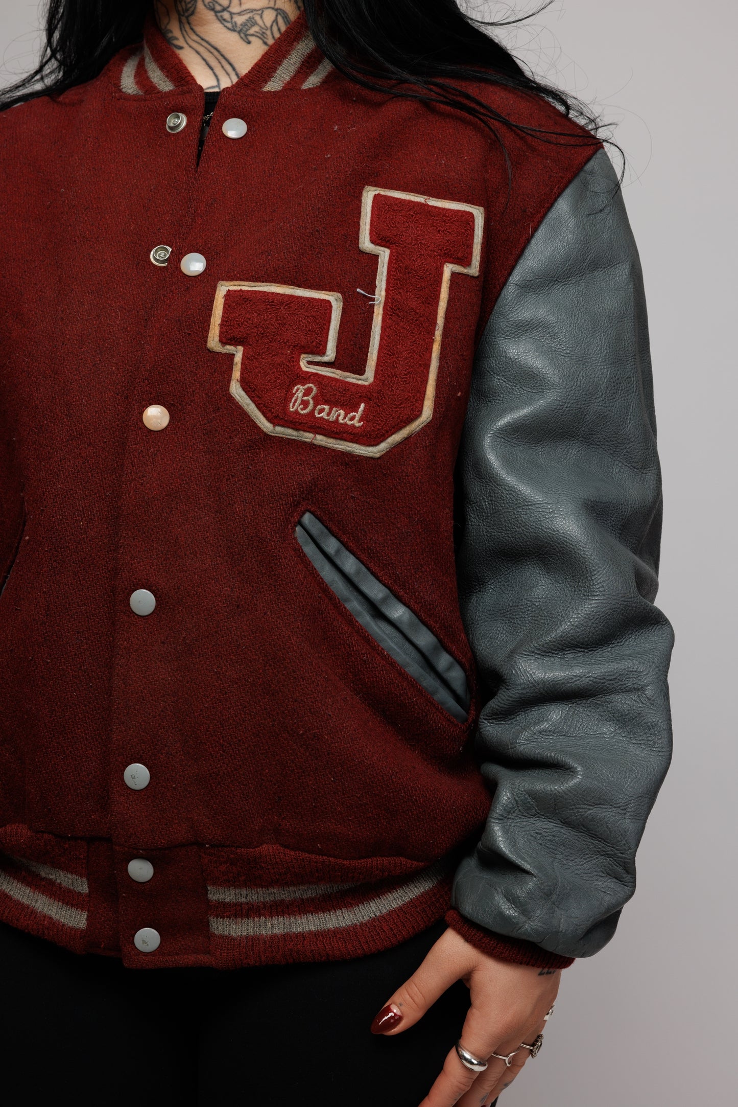 80's J Band Letterman Baseball Jacket M/L