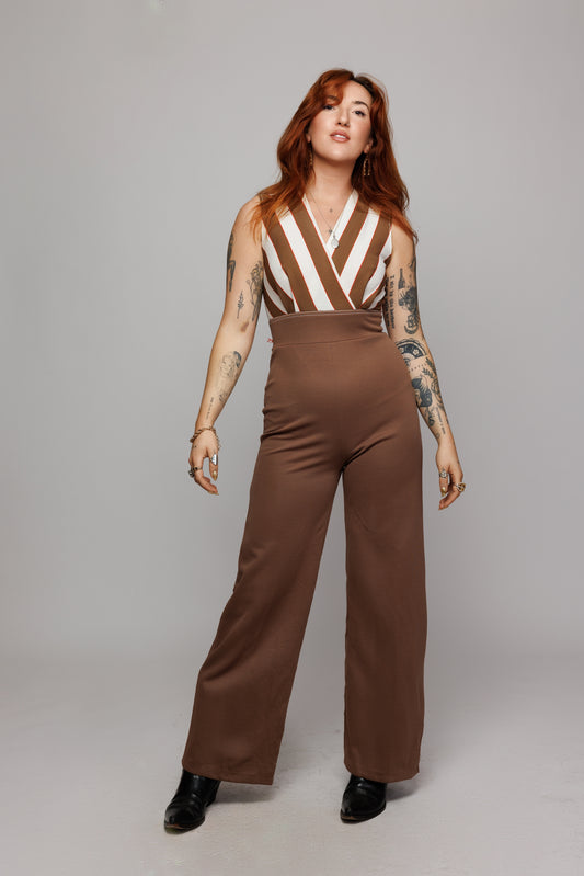 1970's Striped Jumpsuit S