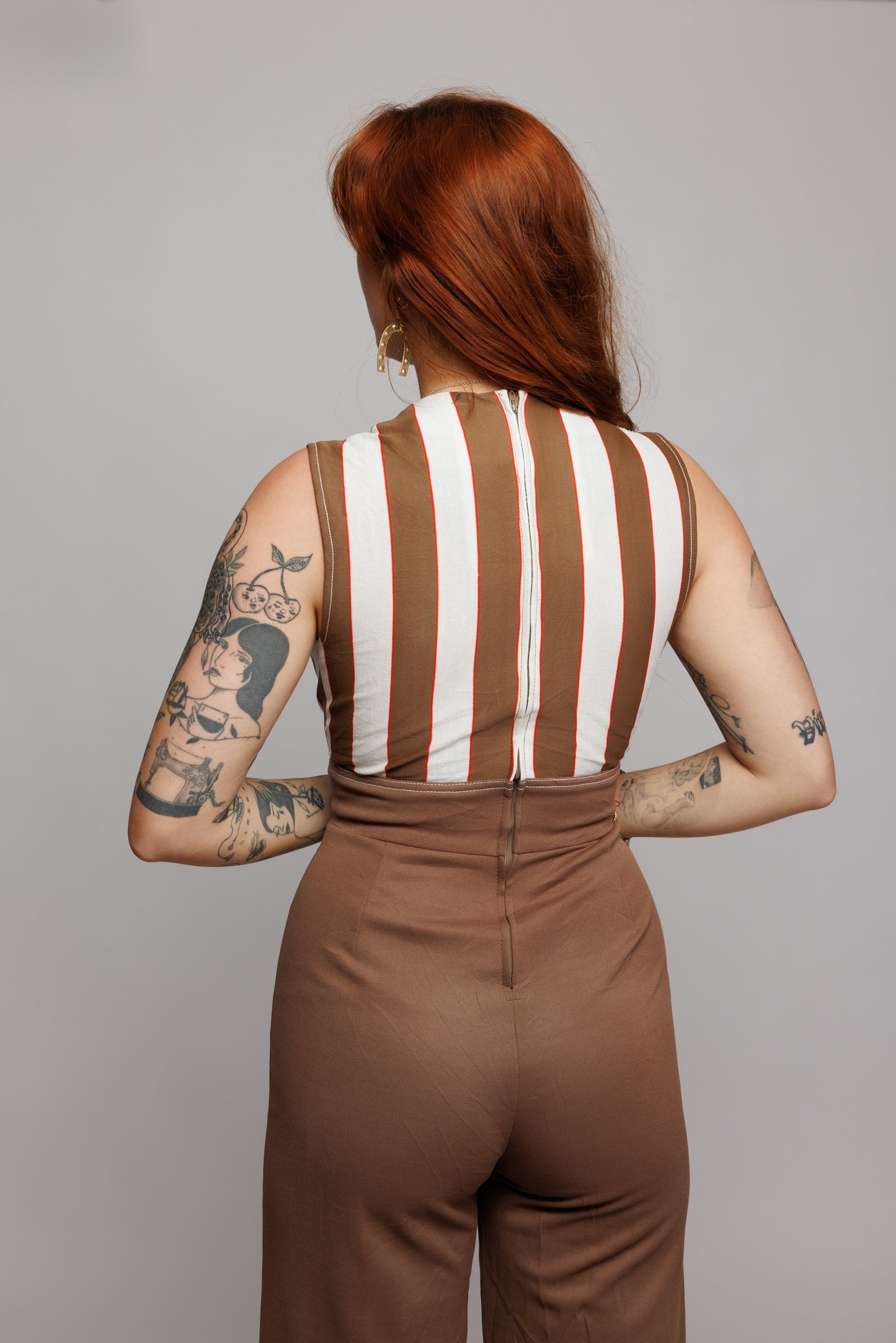 1970's Striped Jumpsuit S