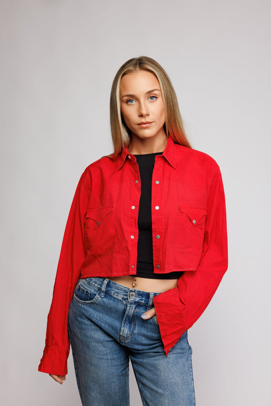 70's Western Reworked Cropped Shirt M