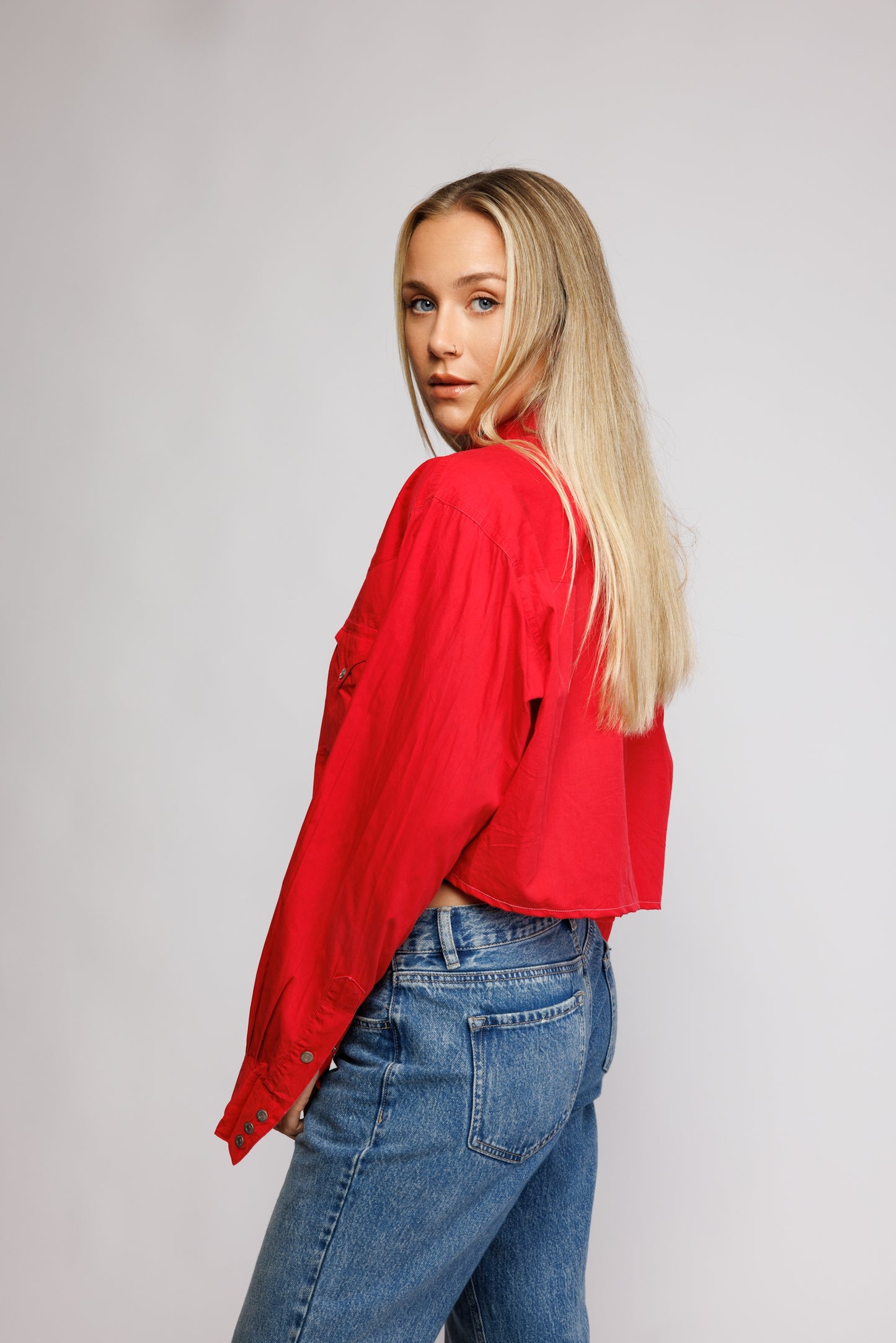 70's Western Reworked Cropped Shirt M