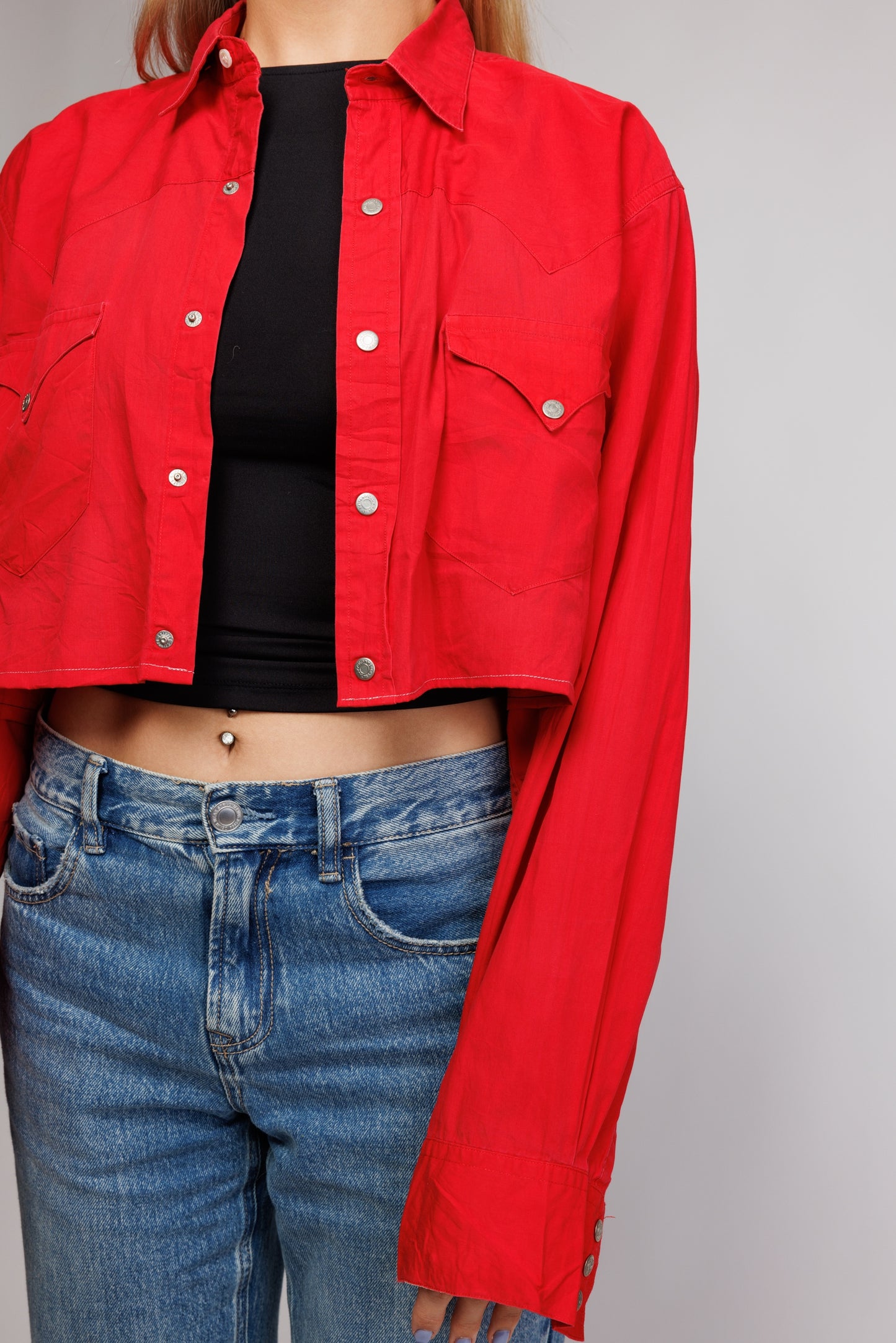 70's Western Reworked Cropped Shirt M