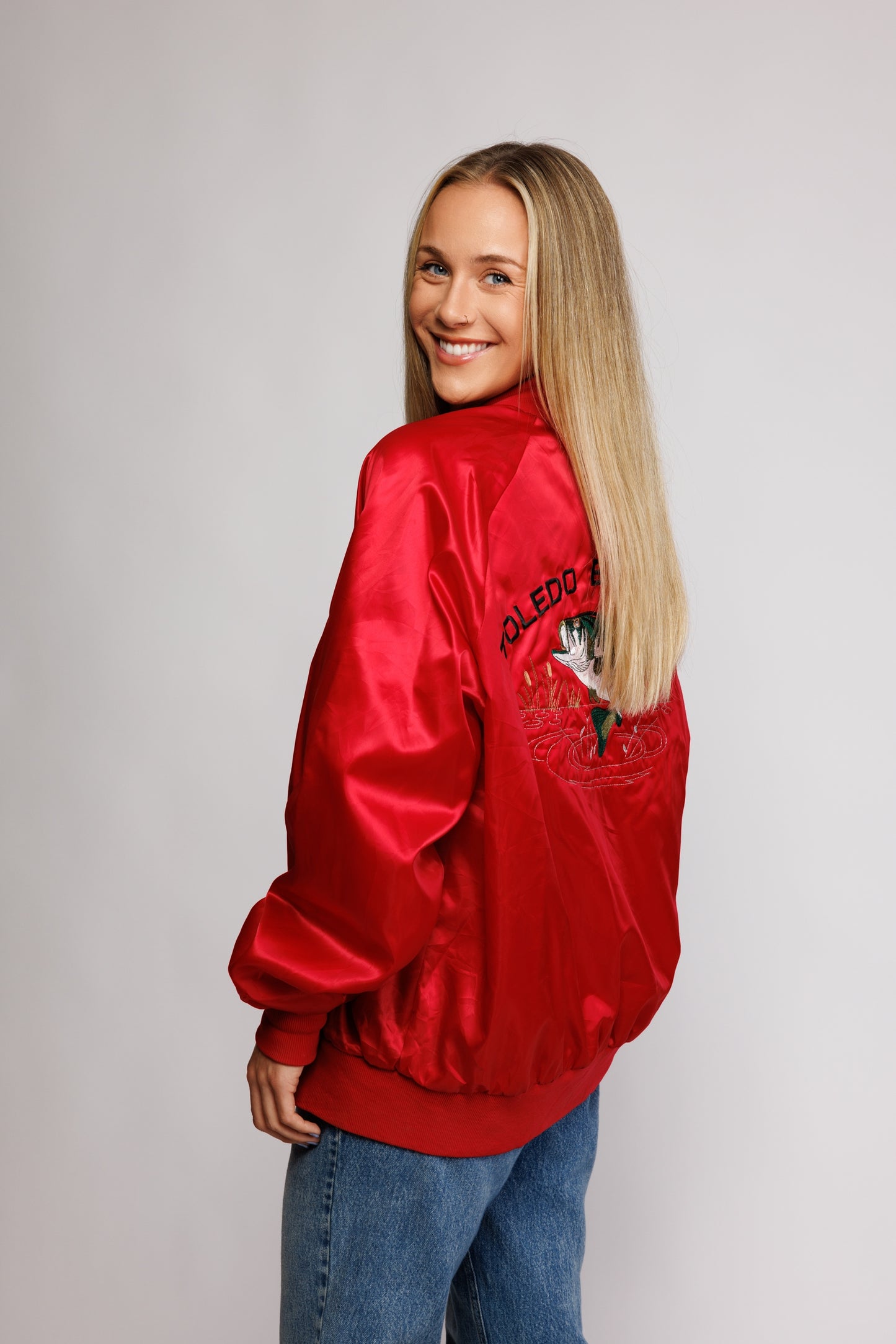 80's Silk Bomber Varsity Jacket M/L