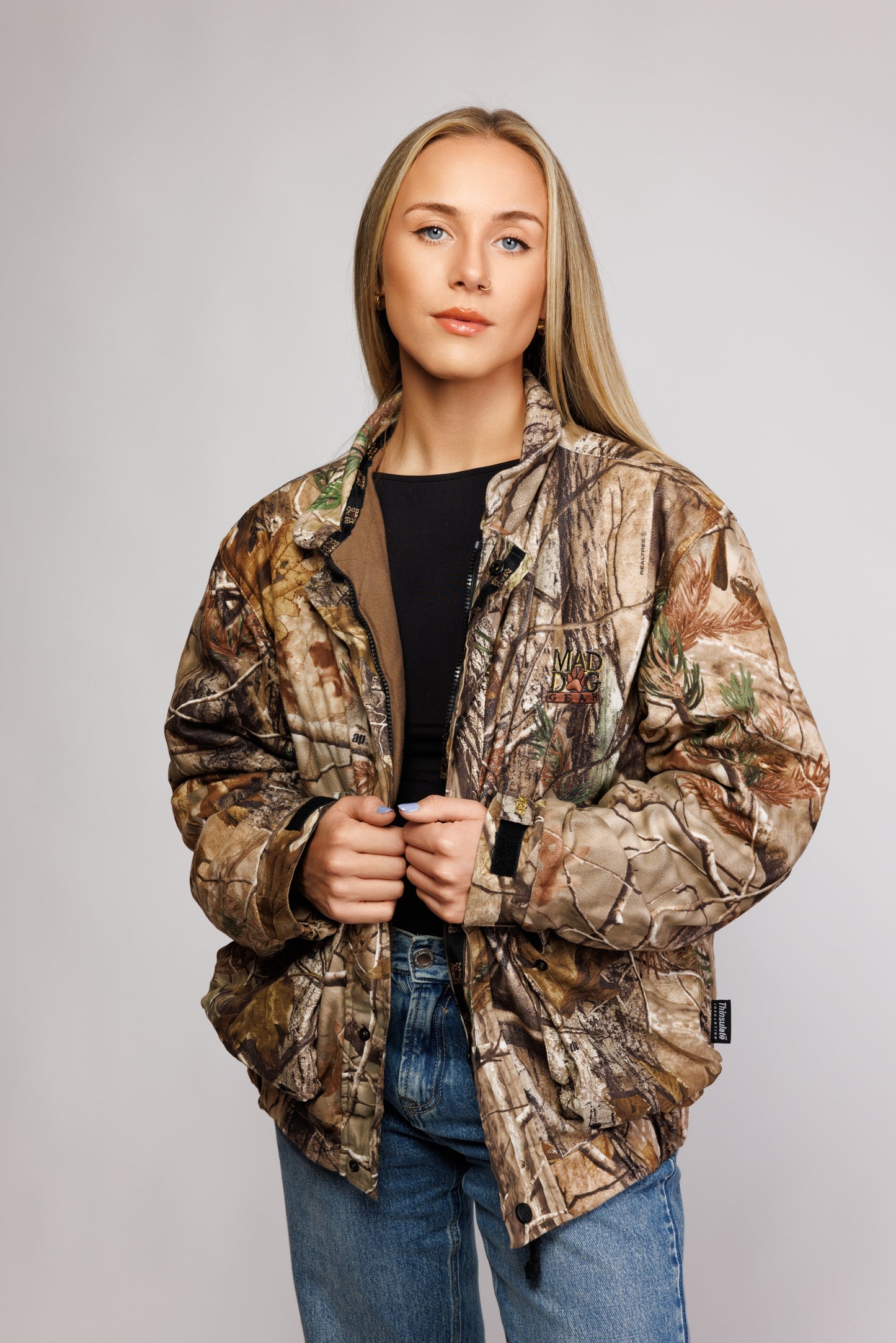 90's Camo Bomber Jacket M/L