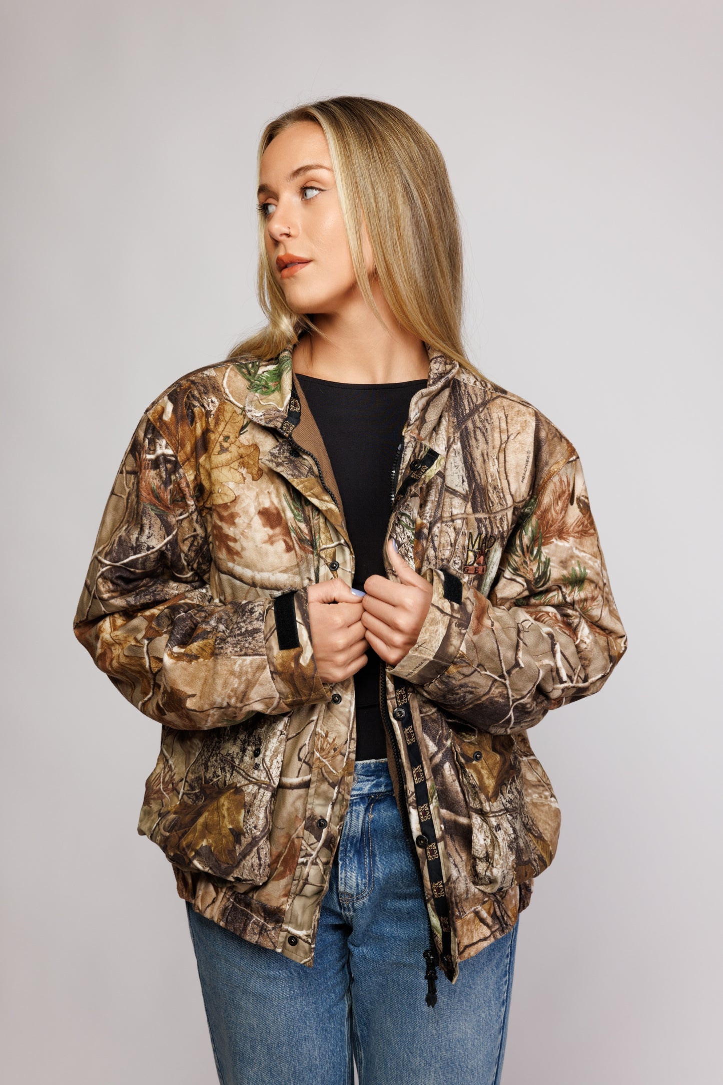 90's Camo Bomber Jacket M/L