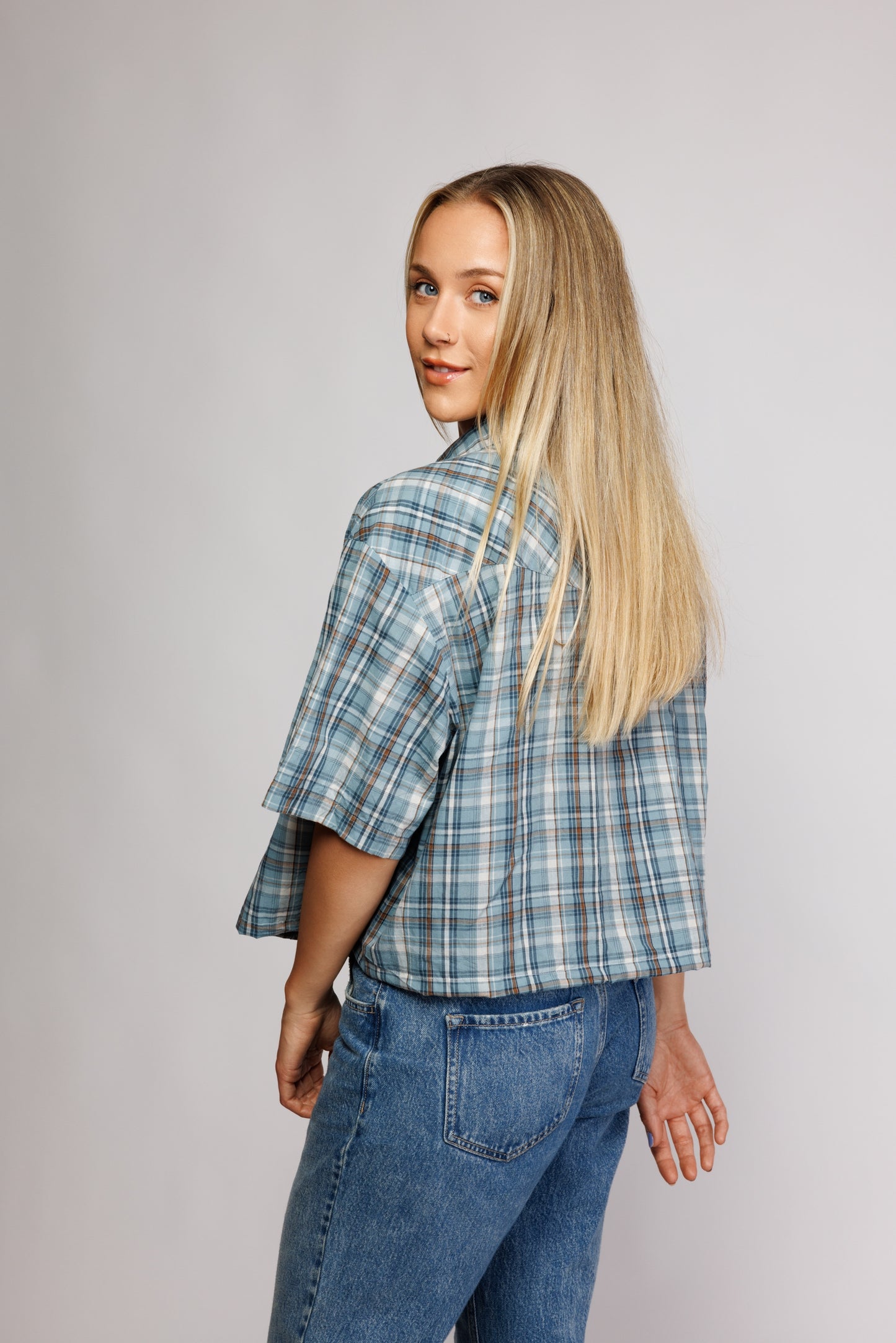 80's Check Western Reworked Shirt M