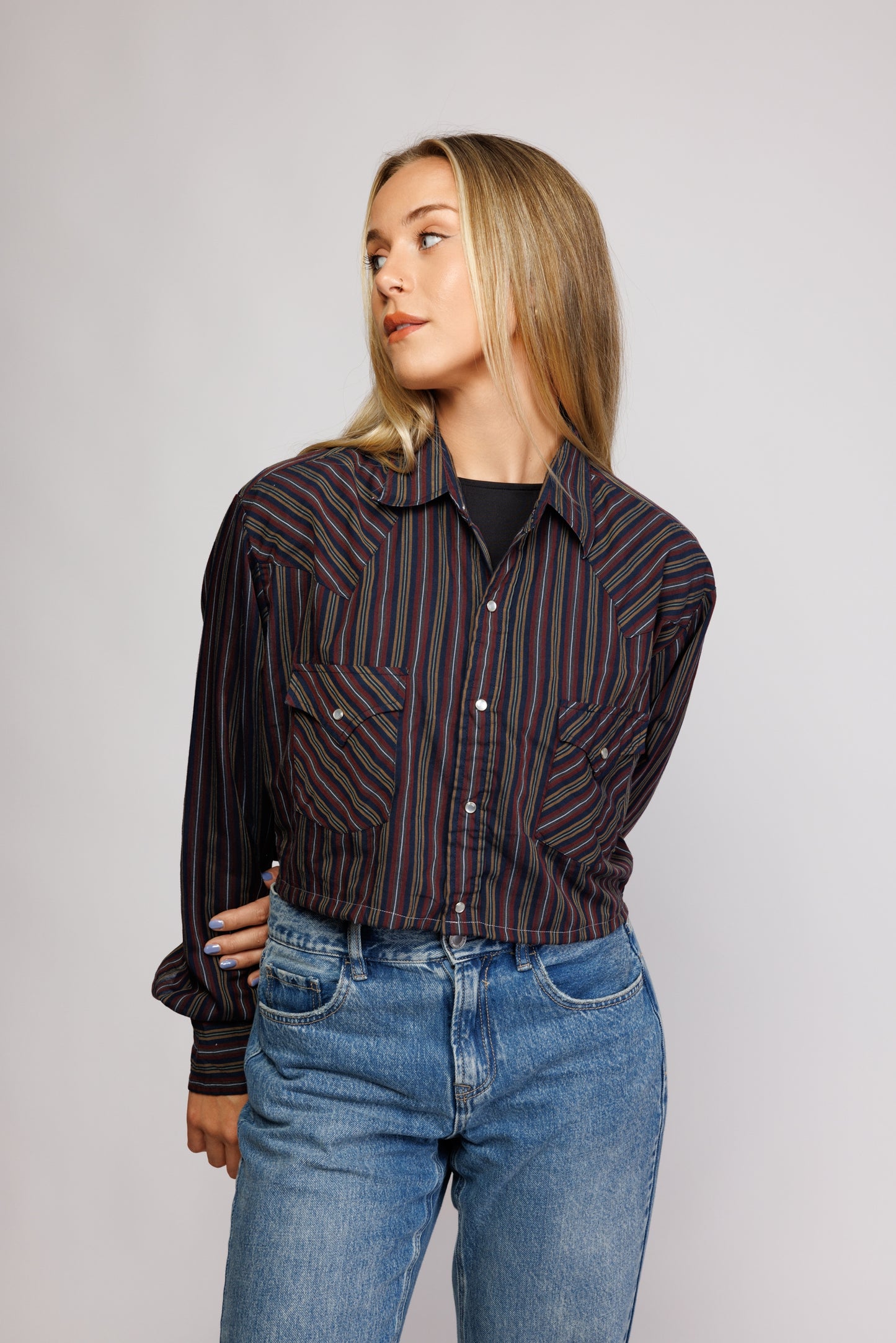 70's Western Reworked Cropped Shirt M