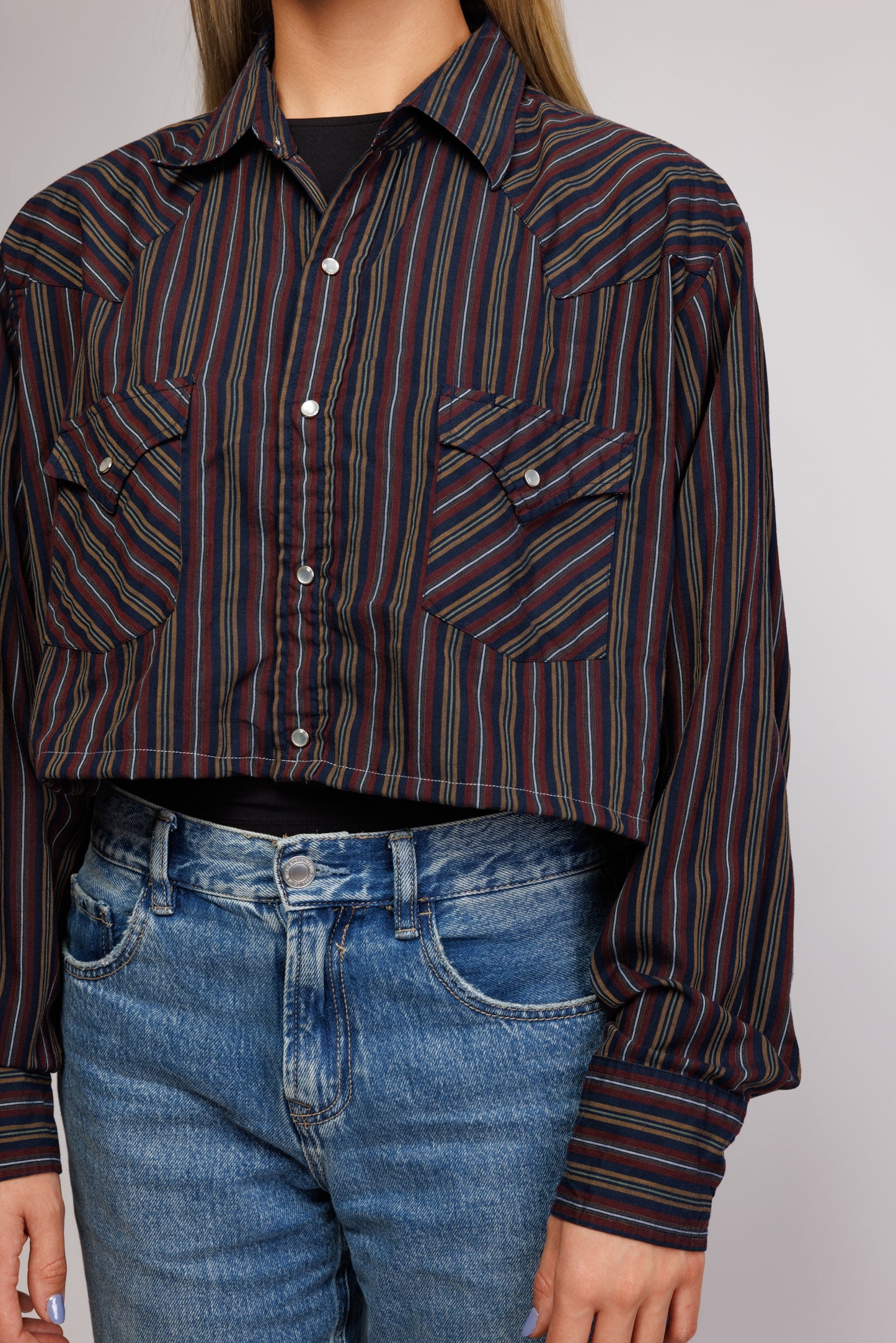 70's Western Reworked Cropped Shirt M