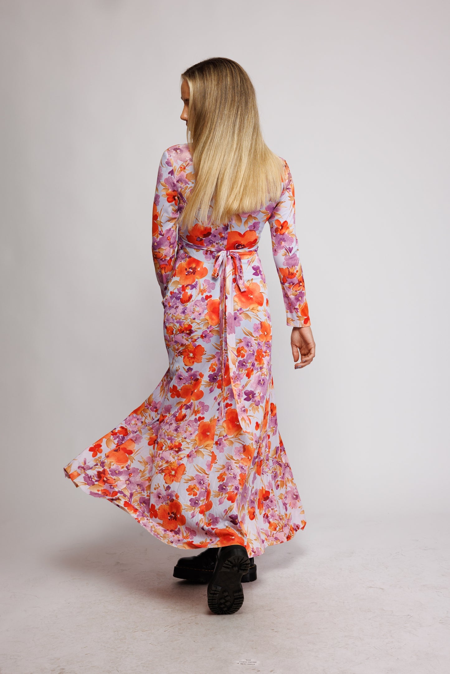 1970's Floral Maxi Dress S