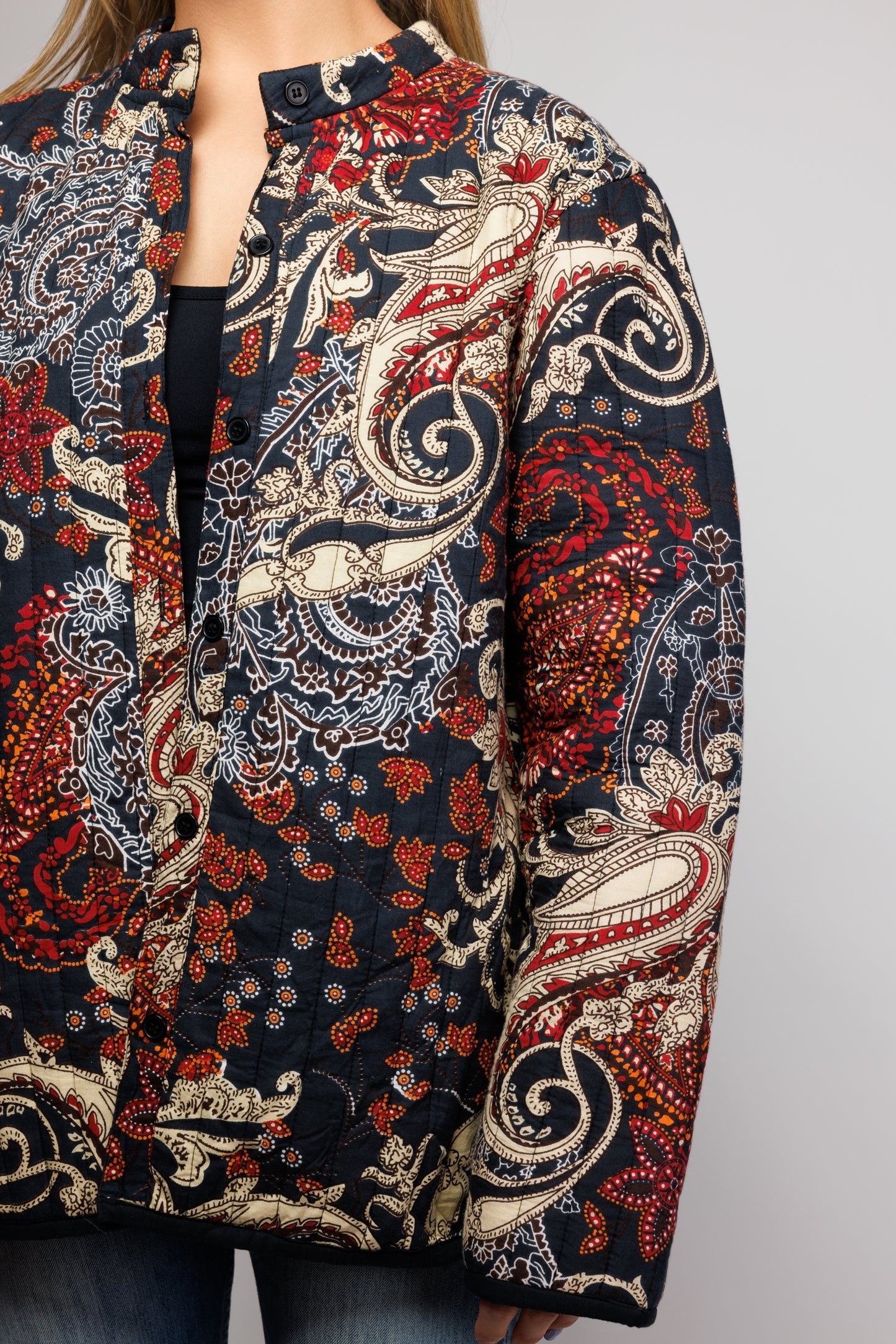 70's Quilted Paisley Jacket M/L