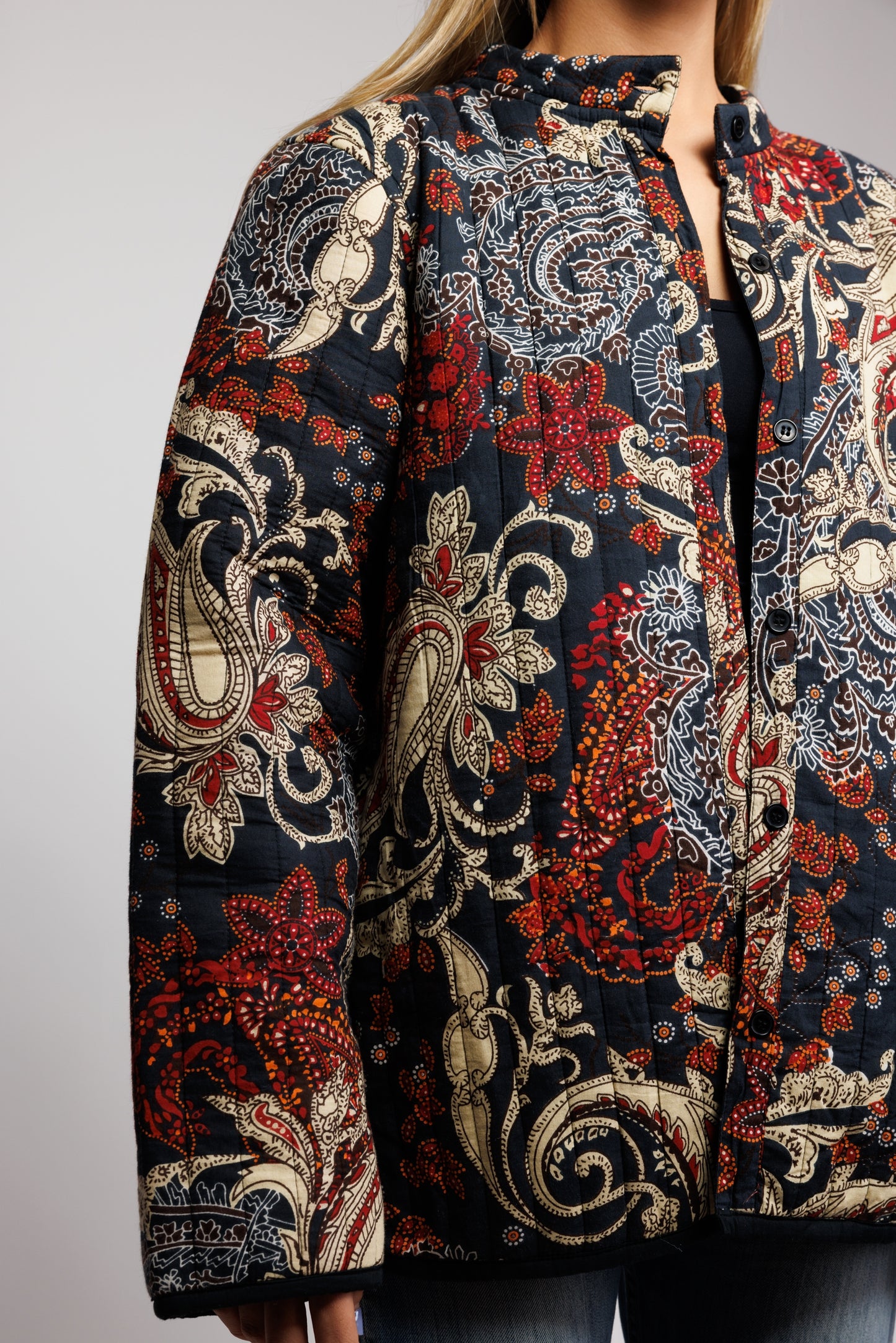 70's Quilted Paisley Jacket M/L