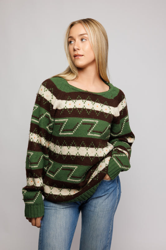 70's Handknit Earthy Knit Jumper M