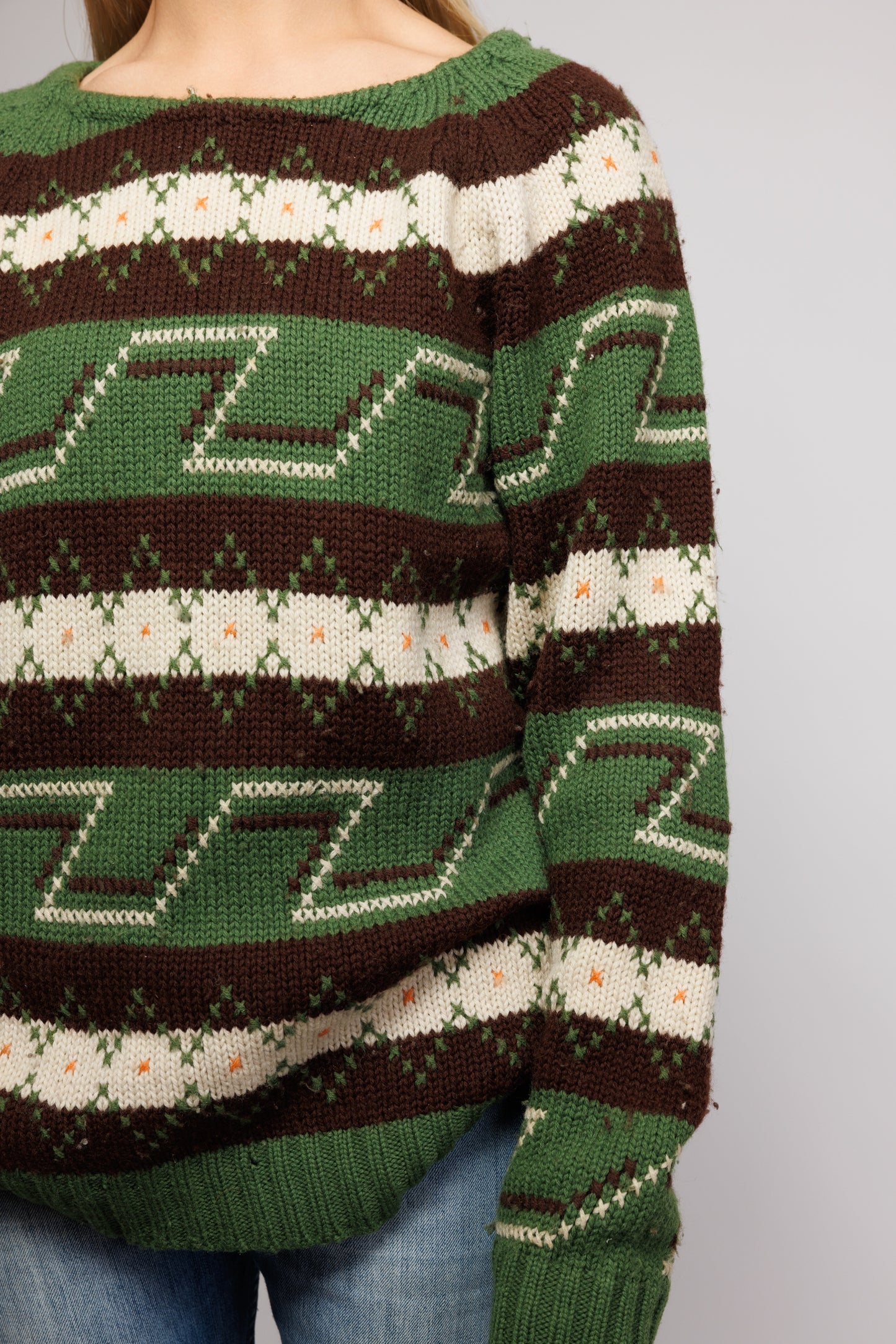 70's Handknit Earthy Knit Jumper M