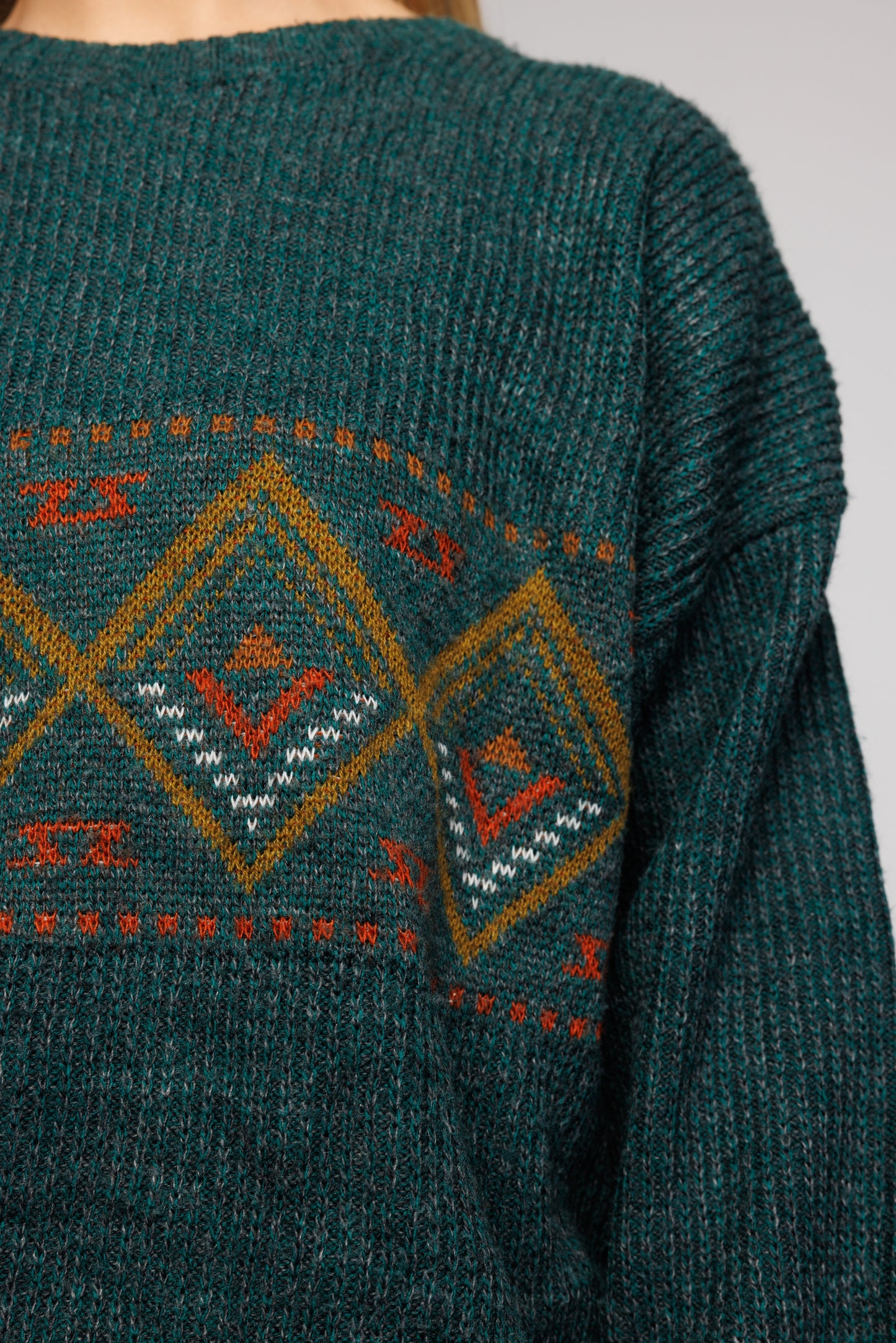 80's Forest Green Knit Jumper M/L