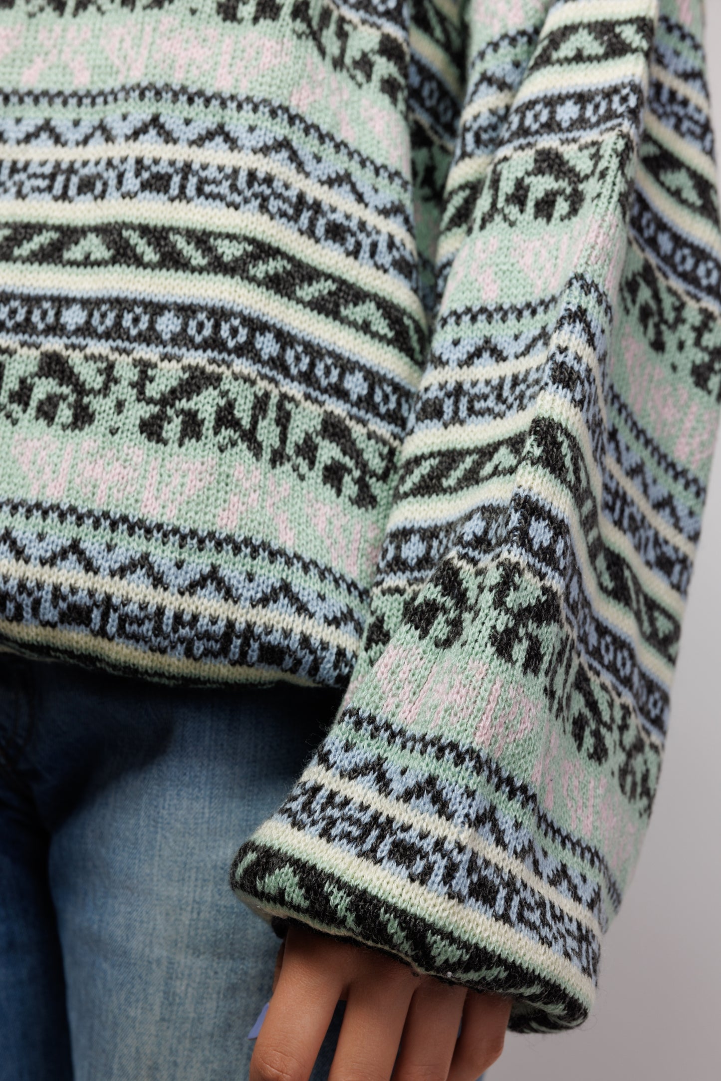 80's Pastel Fairisle Jumper L