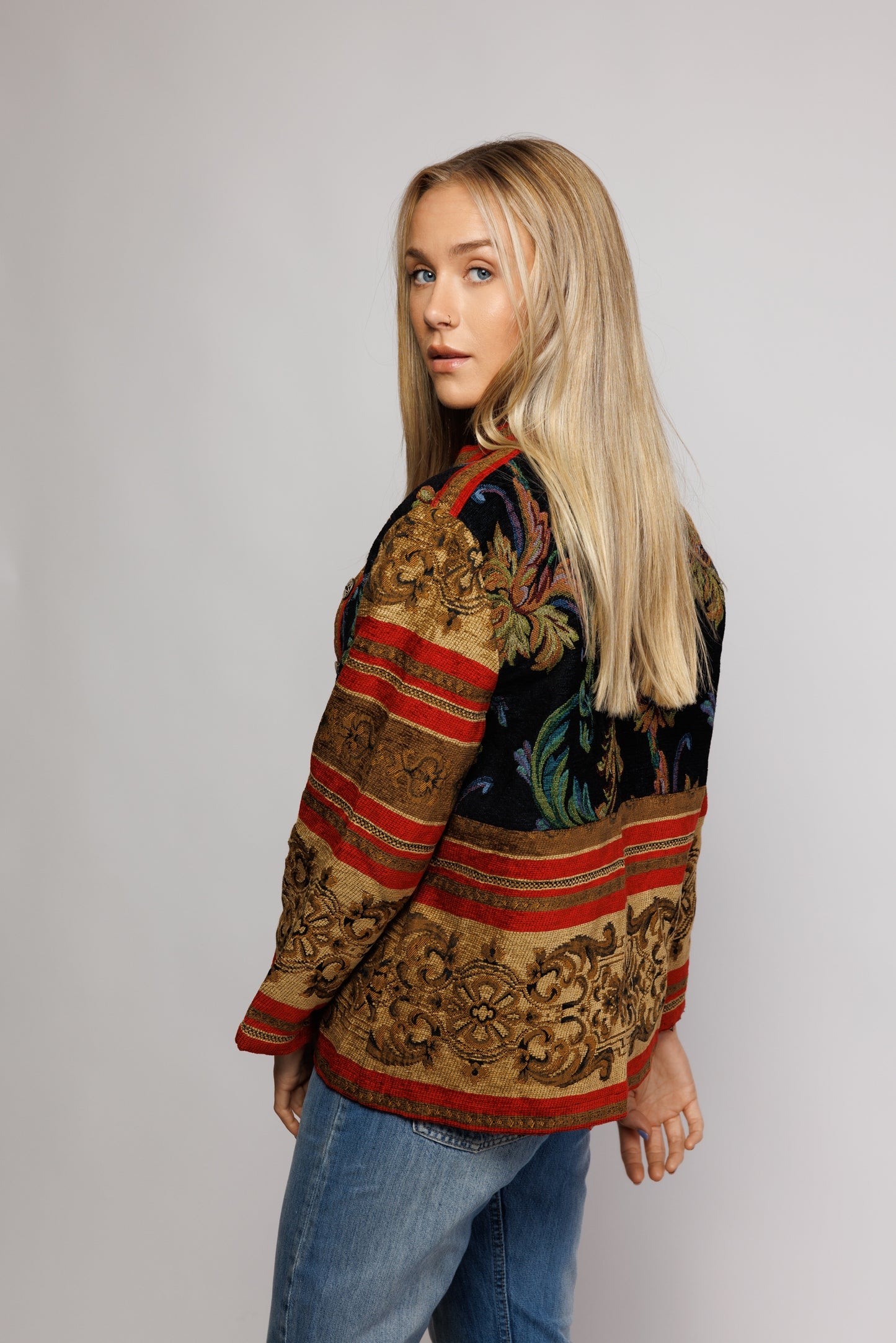 70's Patchwork Carpet Coat S/M