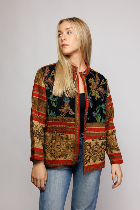 70's Patchwork Carpet Coat S/M