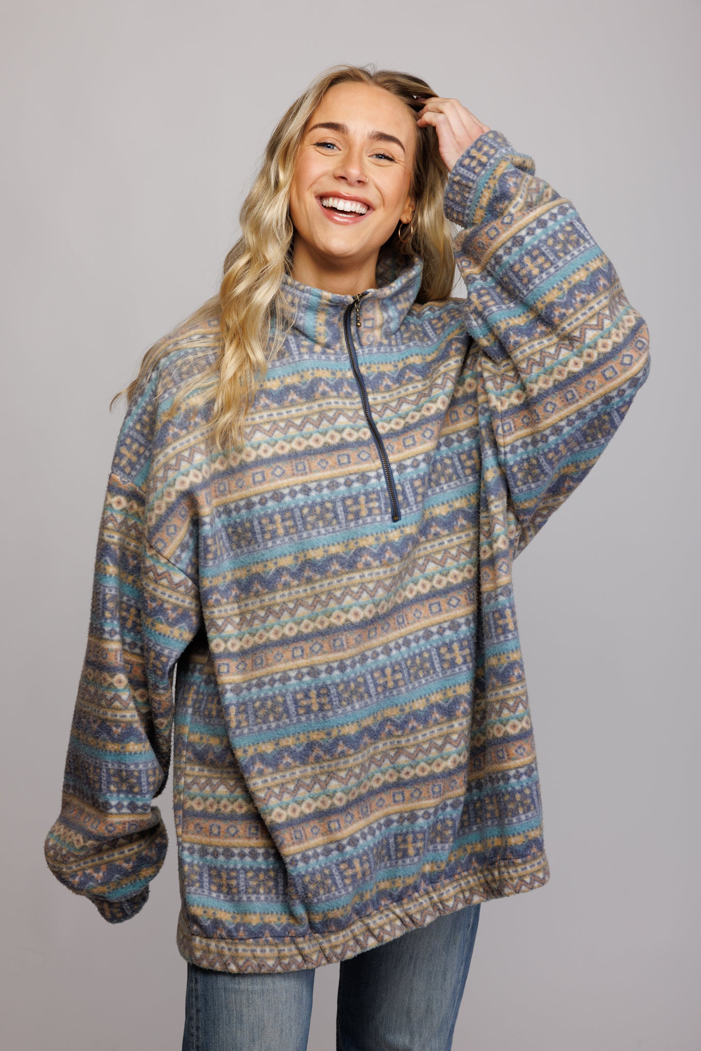 80's Pastel Aztec Fleece XXL