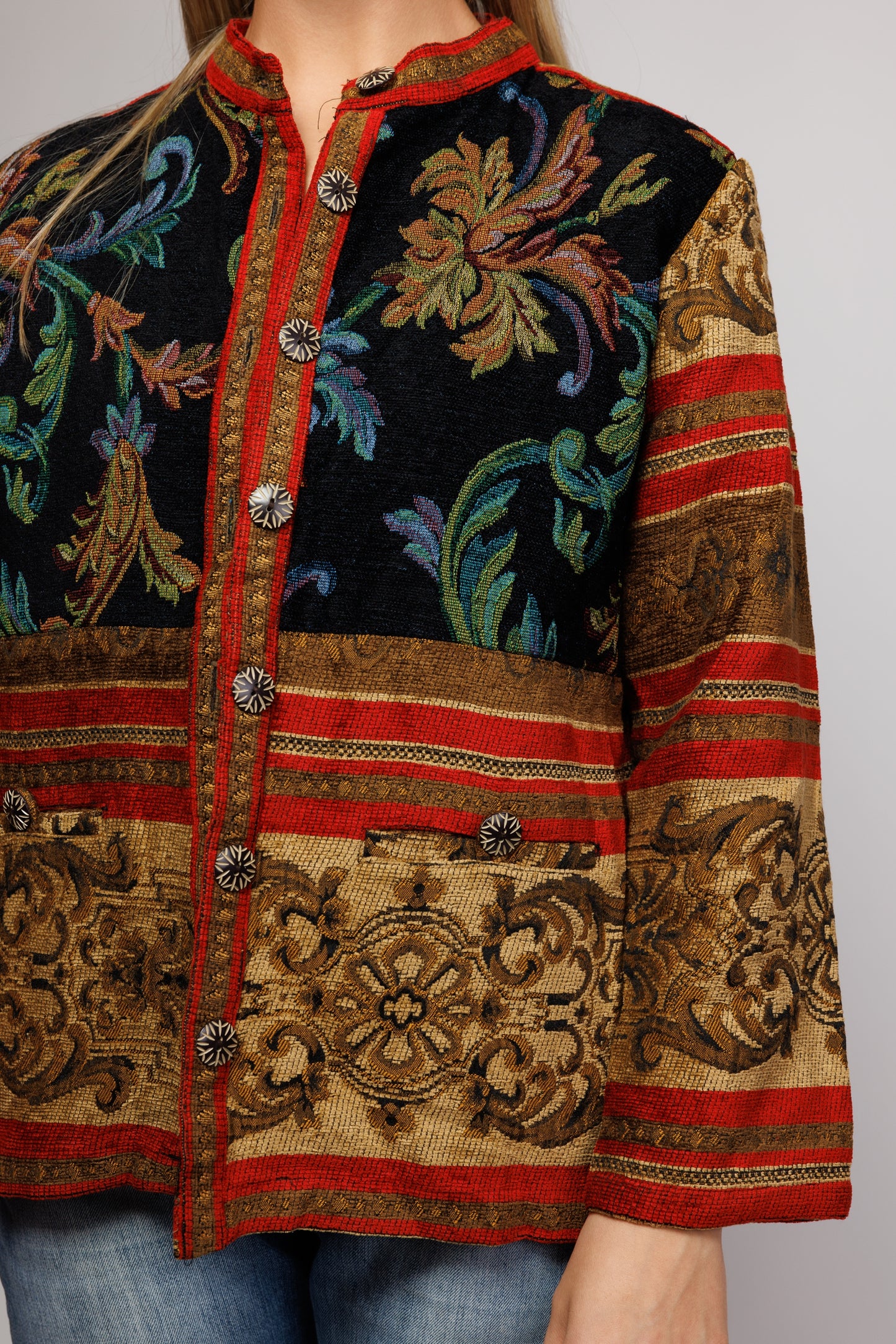 70's Patchwork Carpet Coat S/M