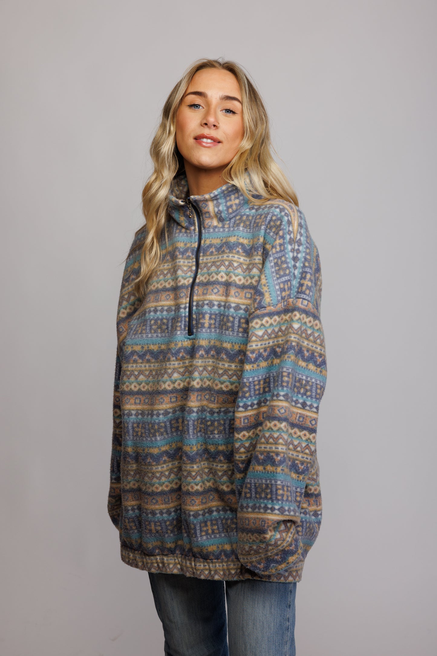 80's Pastel Aztec Fleece XXL