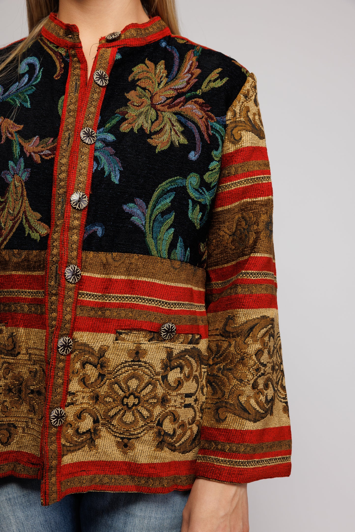 70's Patchwork Carpet Coat S/M