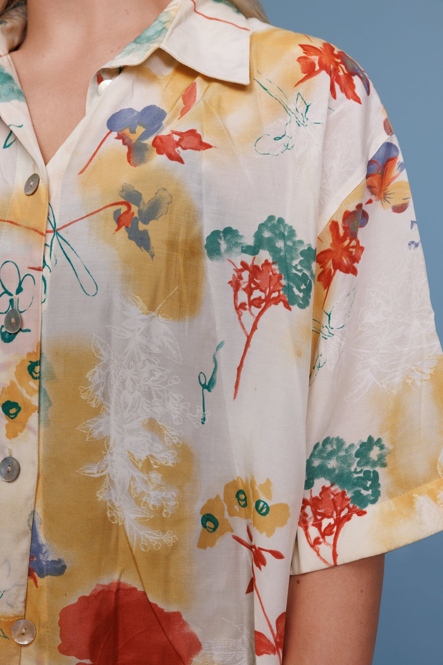 80’s Sheer Floral Shirt L/XL